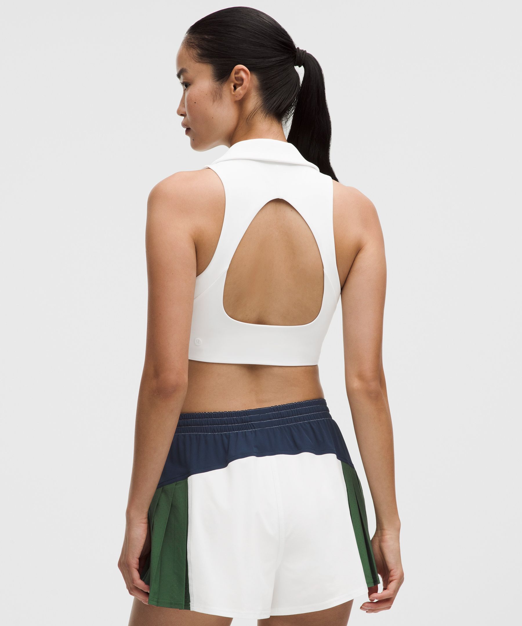 Collared Longline Ribbed Tennis Bra *Medium Support, B/C Cup