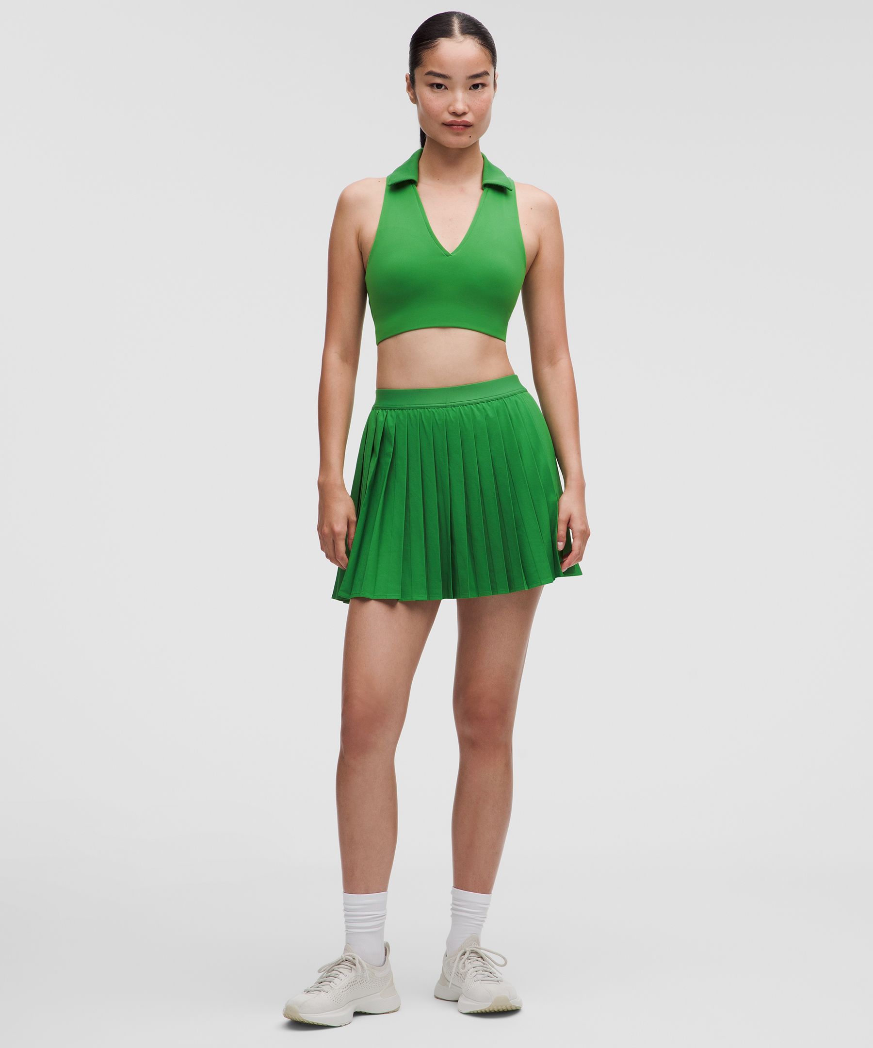 Collared Longline Ribbed Tennis Bra *Medium Support, B/C Cup