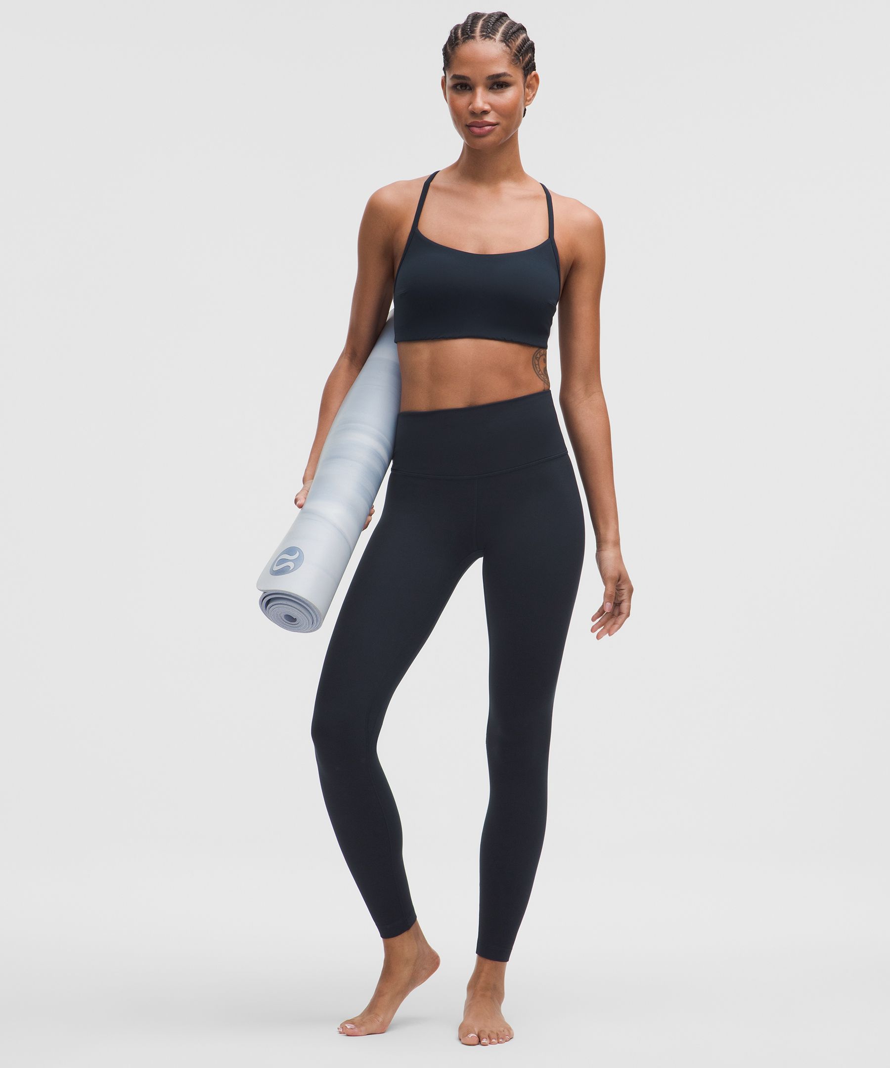 Lululemon Flow Y Bra Light Support, C/d Cup In Black