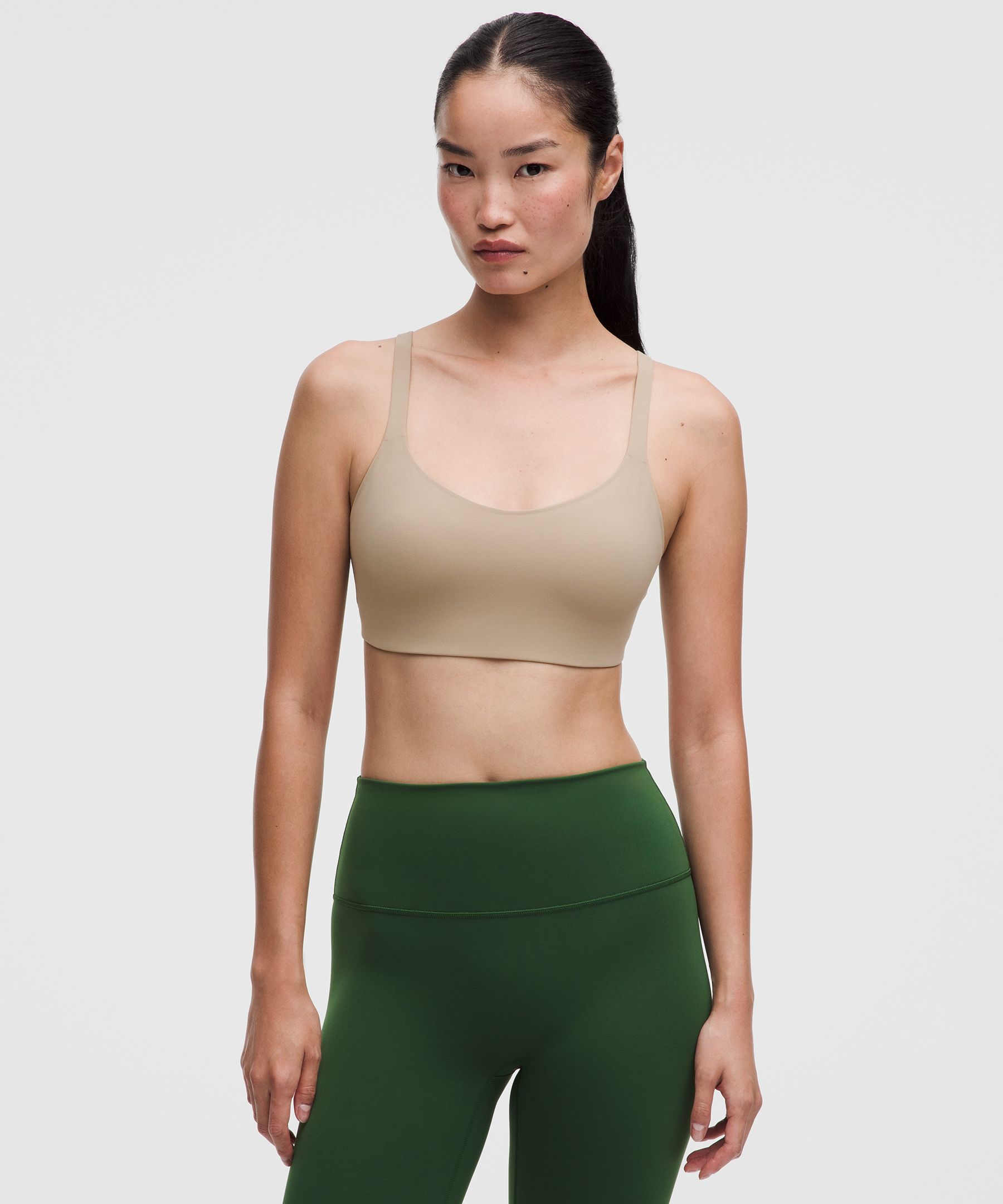 lululemon  Lululemon Lightlift Open-Back Bra Light Support, B/C Cup - Size XS - Khaki
