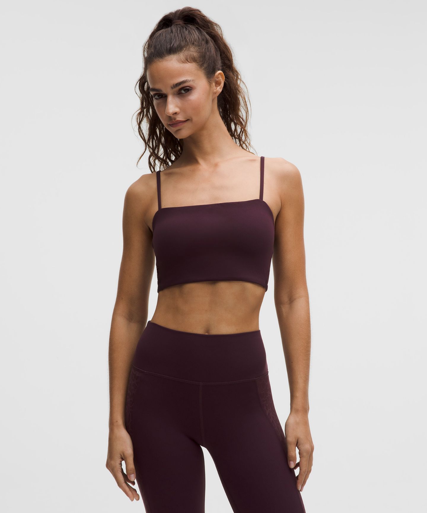 Бра Nulu Paisley Yoga, лёгкая поддержка, кружево — Lululemon, цвет: Чёрный сливовый — фото 2