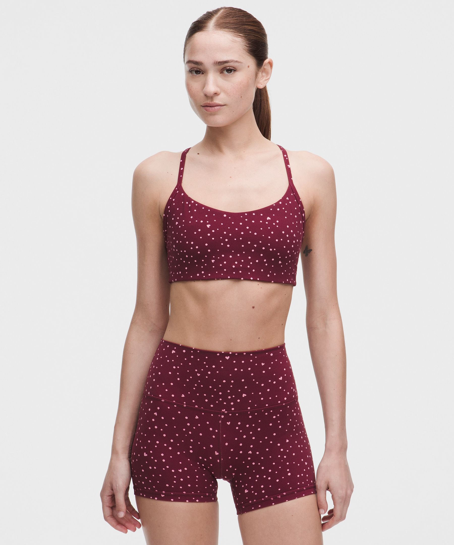 Lululemon クロスバックブラトップ バーガンディ サイズ8 ルルレモン Energy ブラ ハイサポートジップフロント *ハイサポート、B
