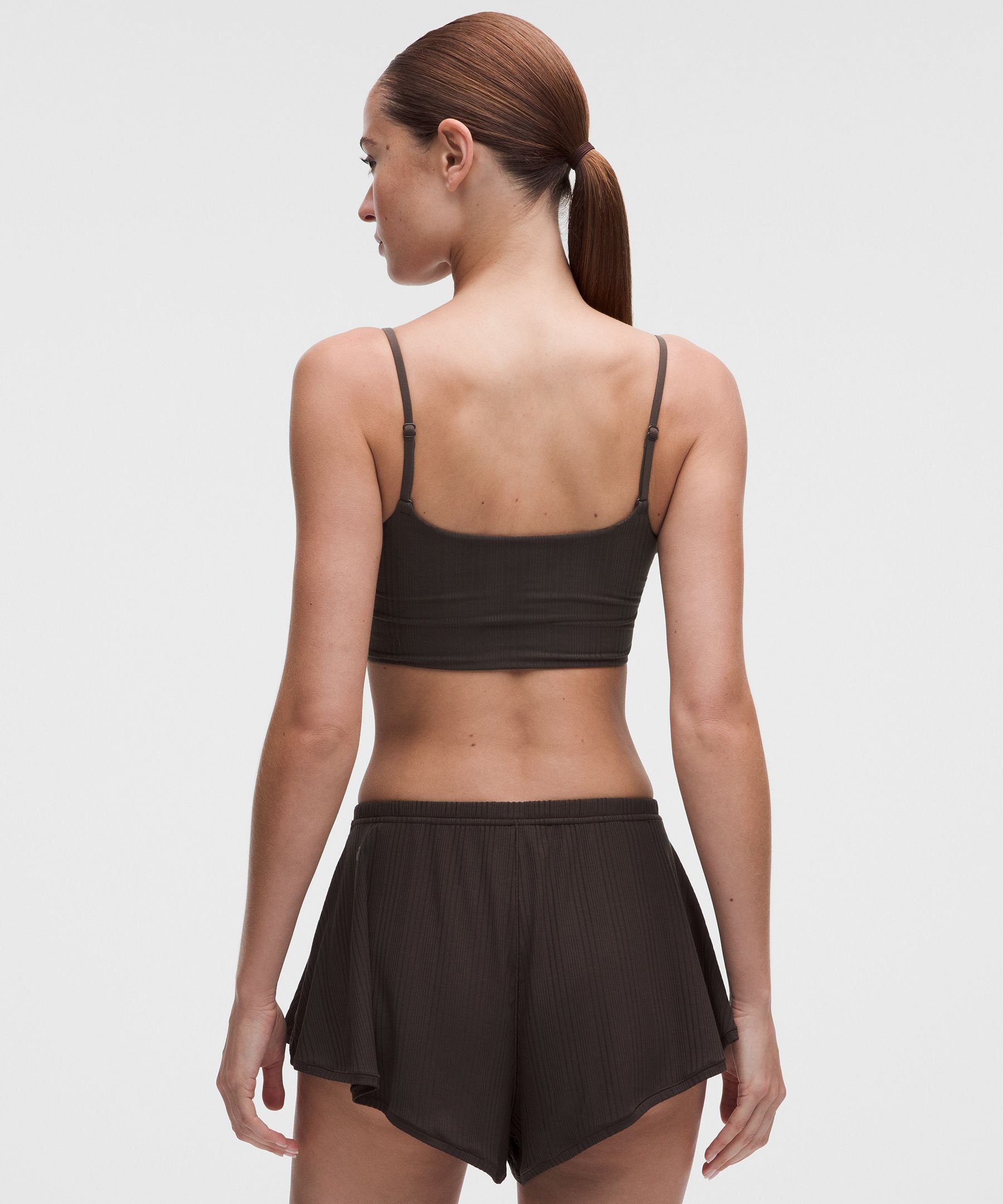 UnderEase Cami Strap Ribbed Longline Bralette A–C Cups