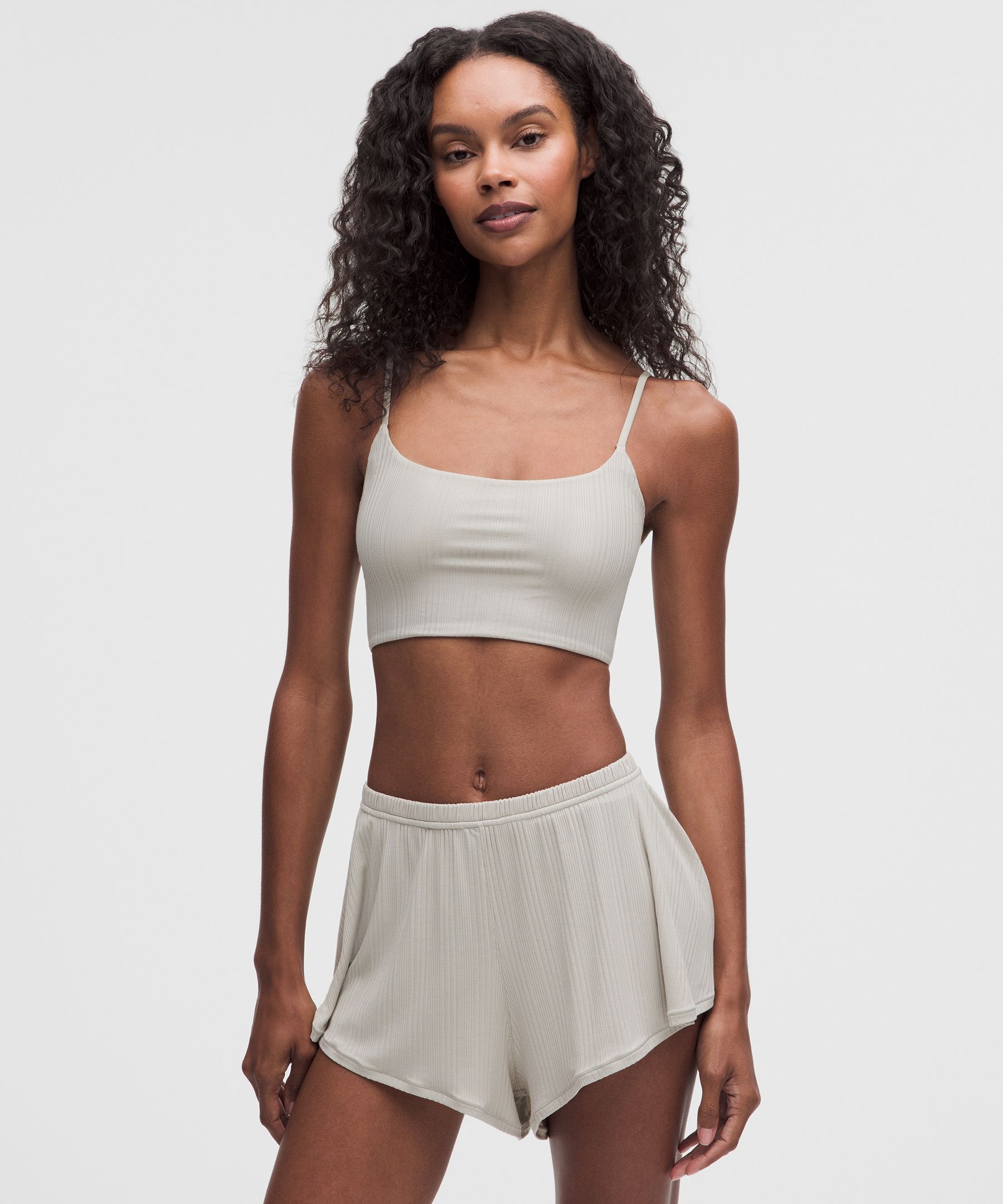 UnderEase Cami Strap Ribbed Longline Bralette A–C Cups