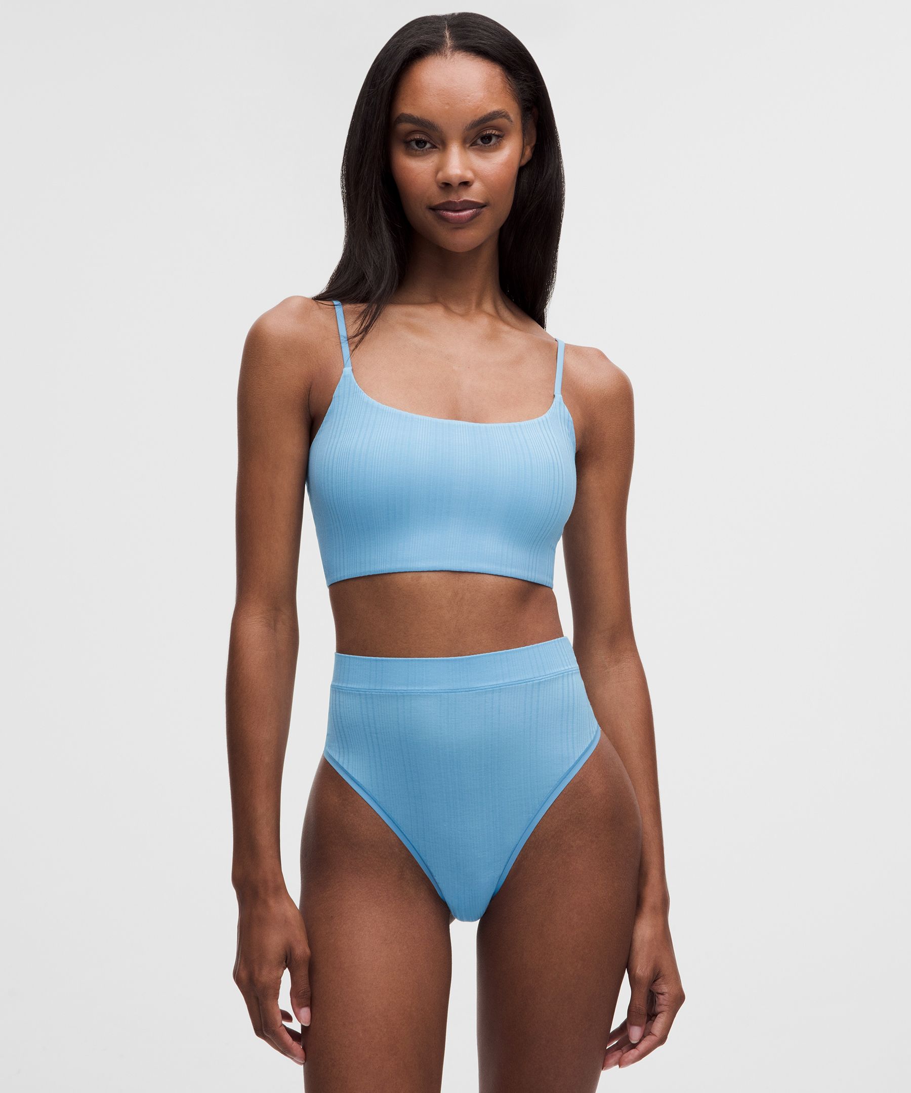 UnderEase Cami Strap Ribbed Longline Bralette A–C Cups