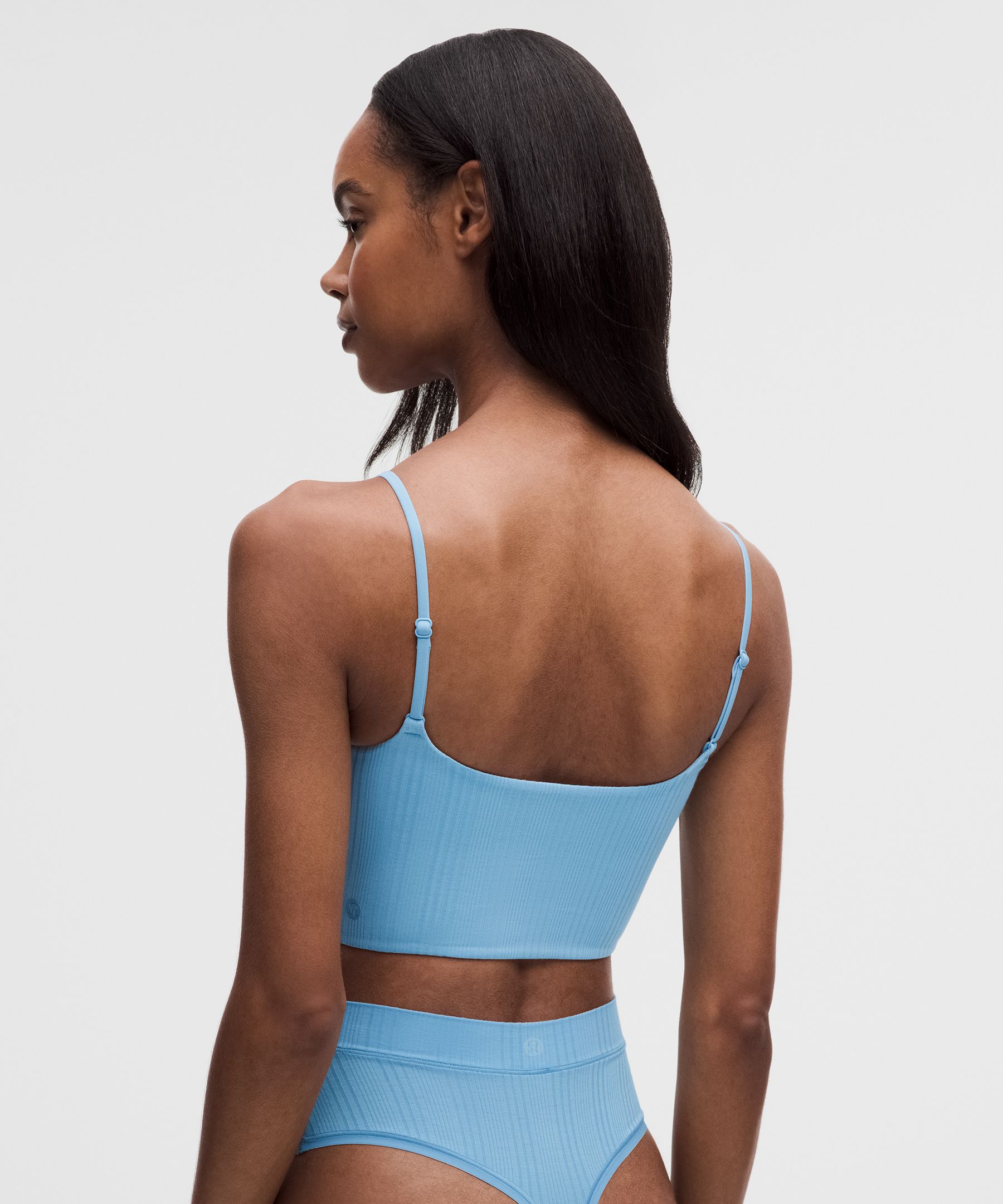 UnderEase Cami Strap Ribbed Longline Bralette A–C Cups