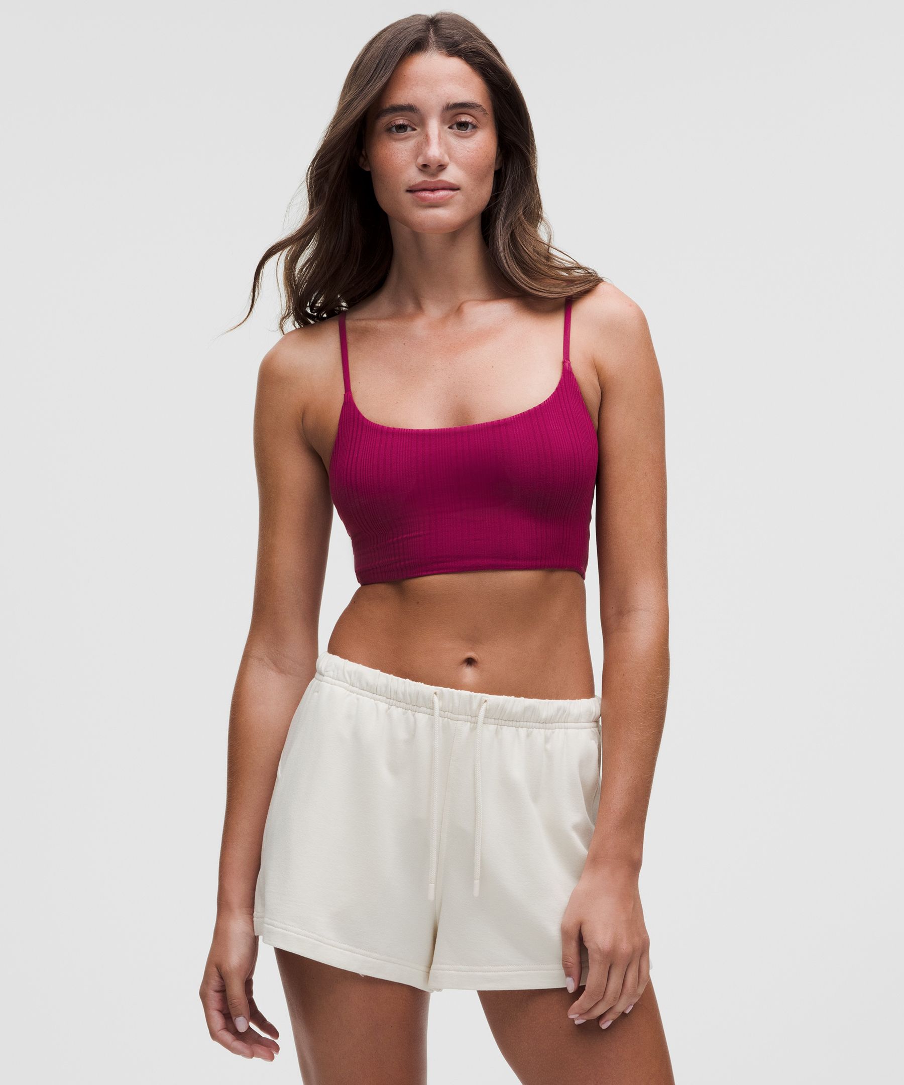UnderEase Cami Strap Ribbed Longline Bralette A–C Cups