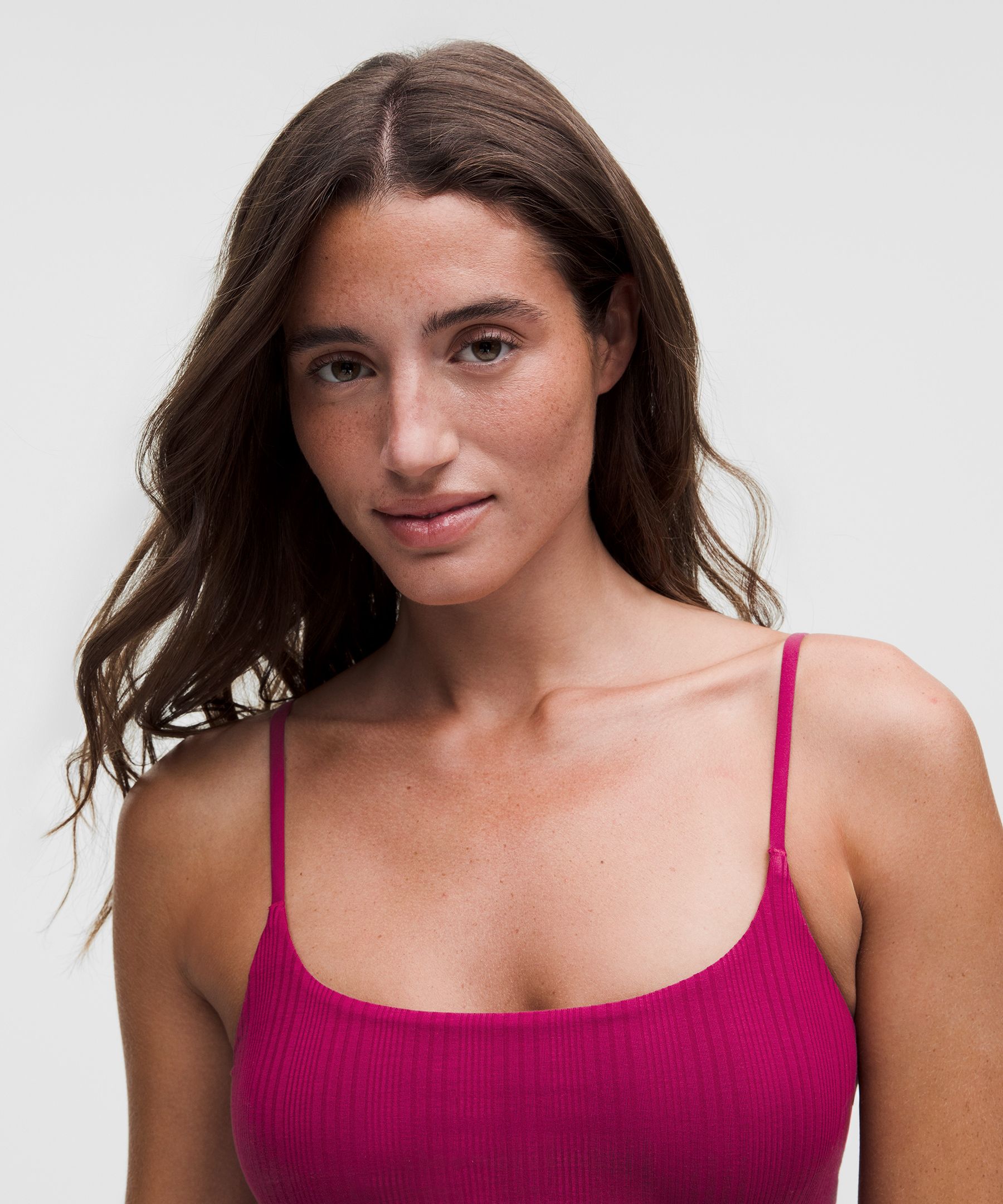 UnderEase Cami Strap Ribbed Longline Bralette A–C Cups