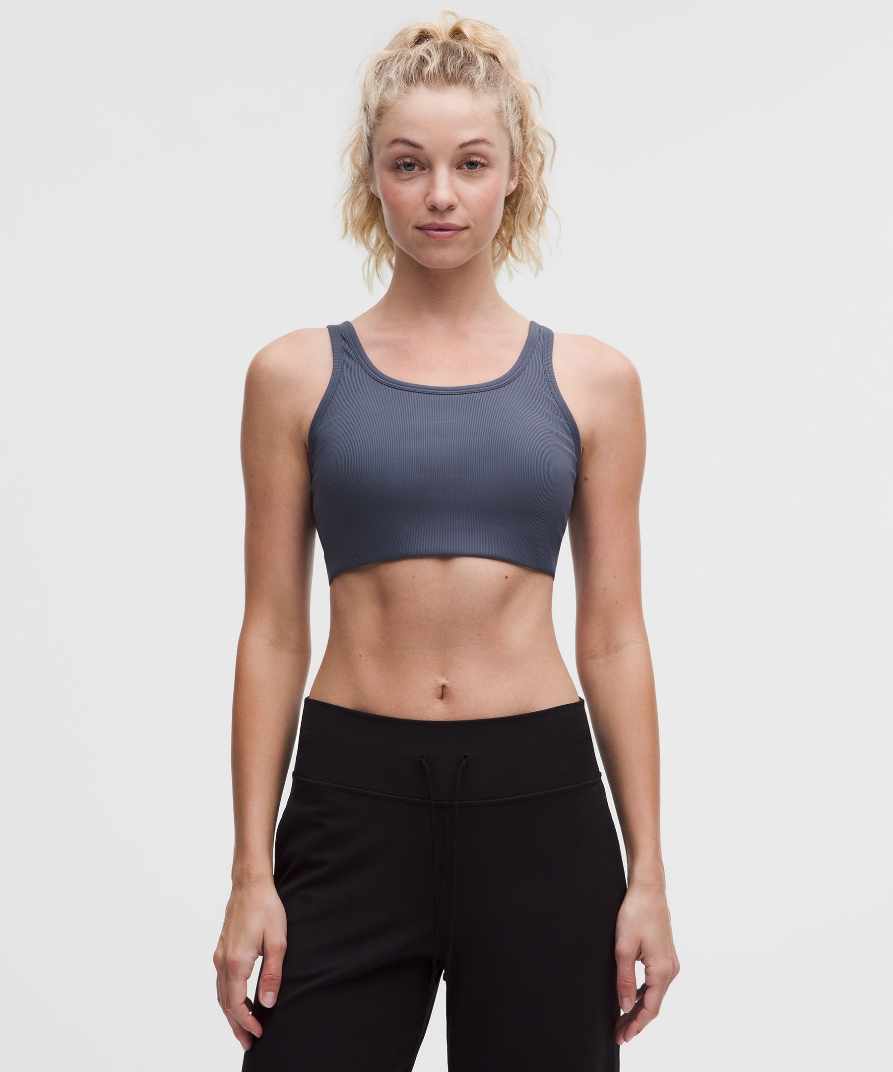 Soutien-gorge col rond en Nulu côtelé