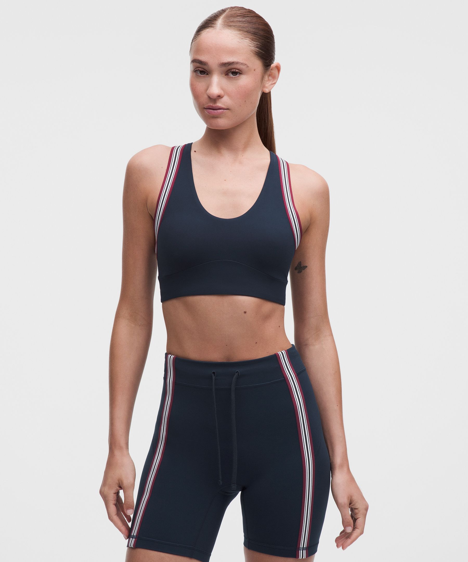Groove Yoga Bra Light Support, B/C Cup *Striped Trim