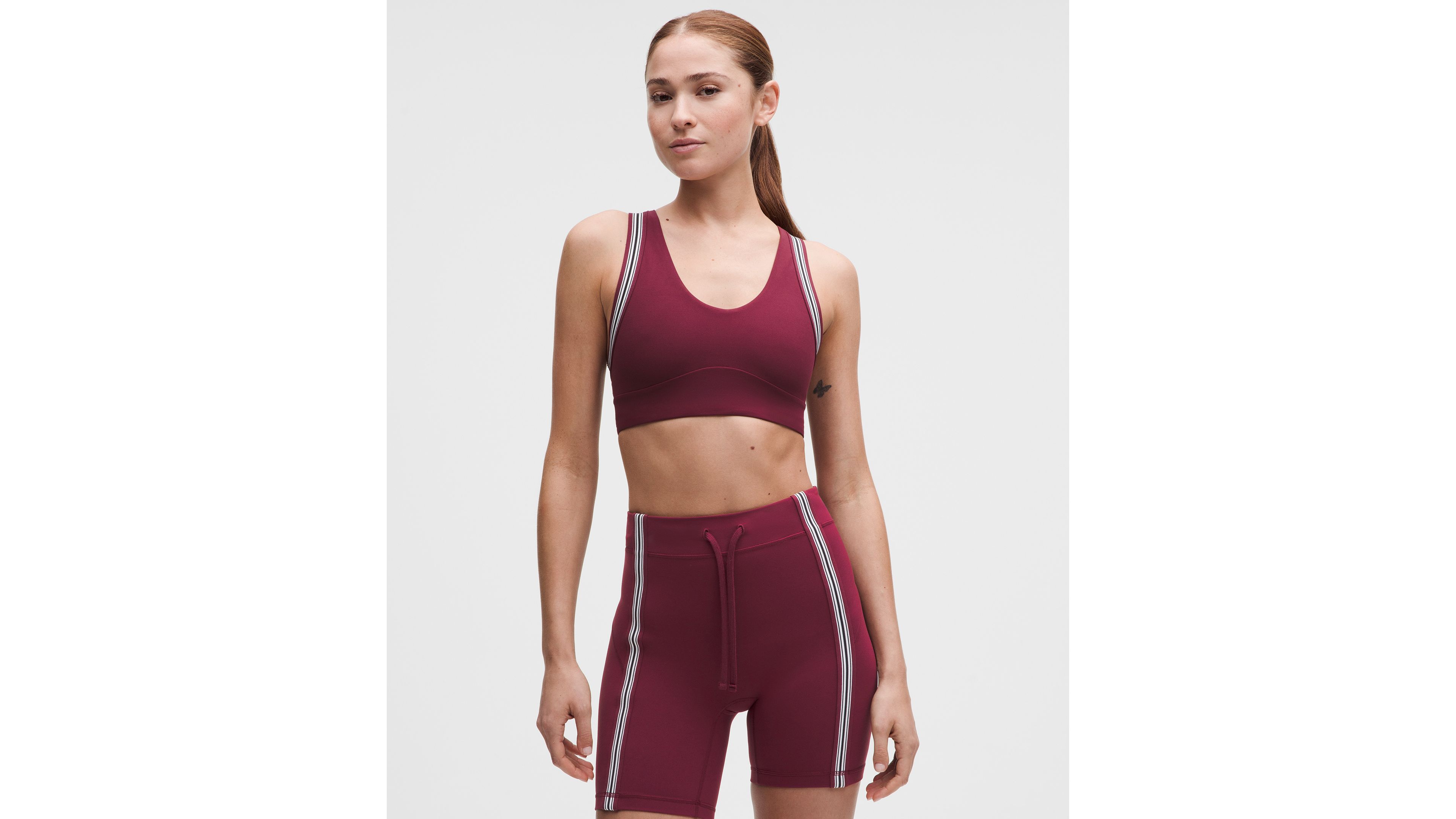 Groove Yoga Bra Light Support, B/C Cup *Striped Trim