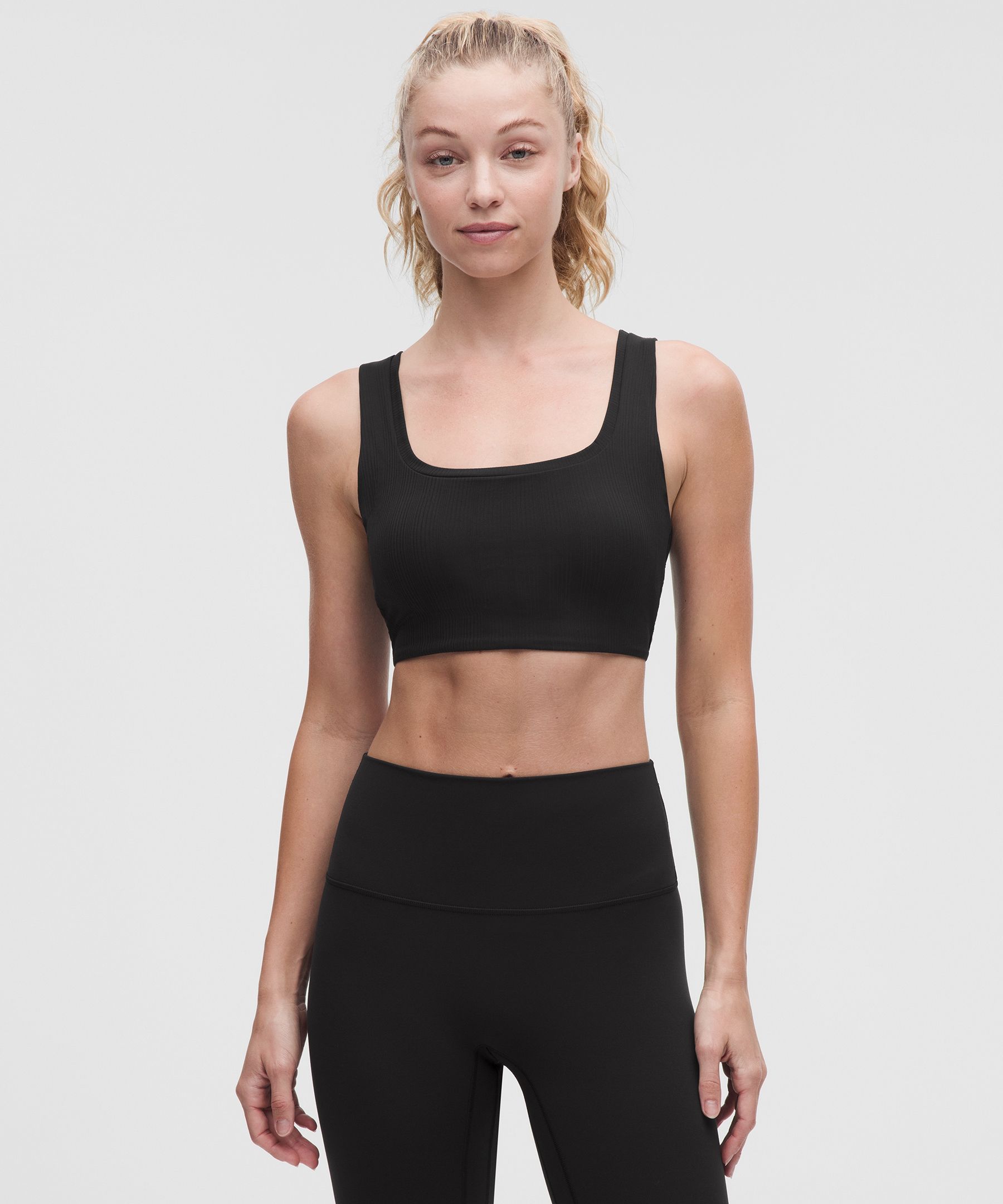 Bend This Ribbed Square-Neck Racerback Bra *Light Support, A-C Cups