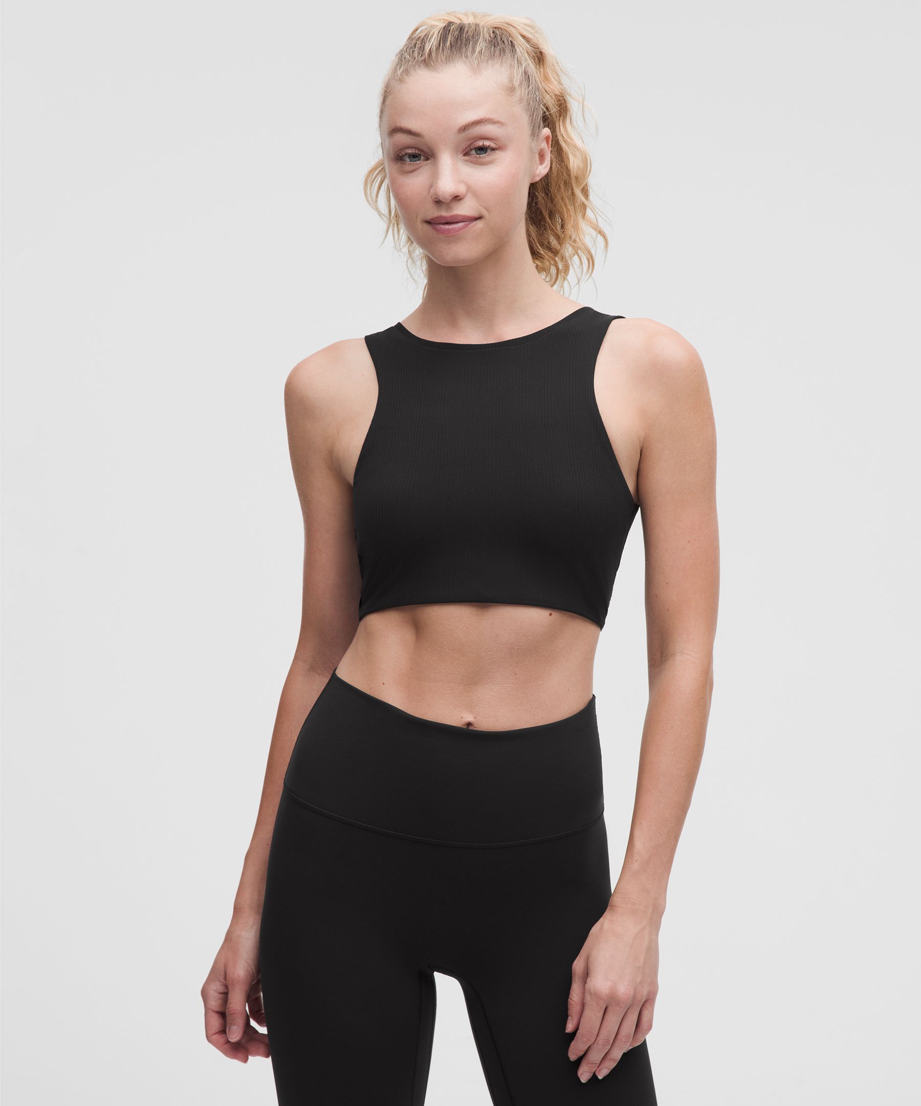 Bend This Ribbed Square-Neck Racerback Bra *Light Support, A-C Cups