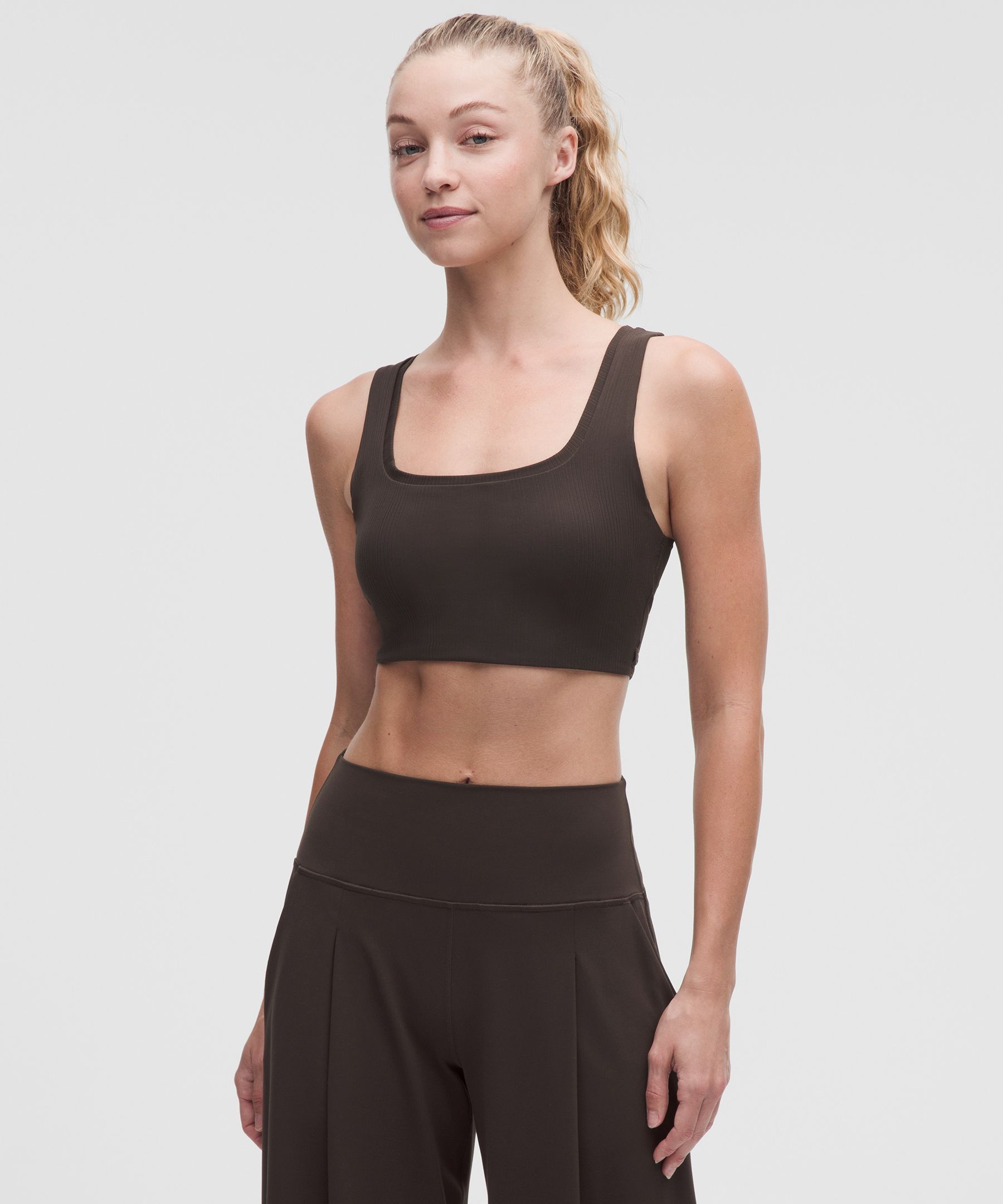 Bend This Ribbed Square-Neck Racerback Bra *Light Support, A-C Cups