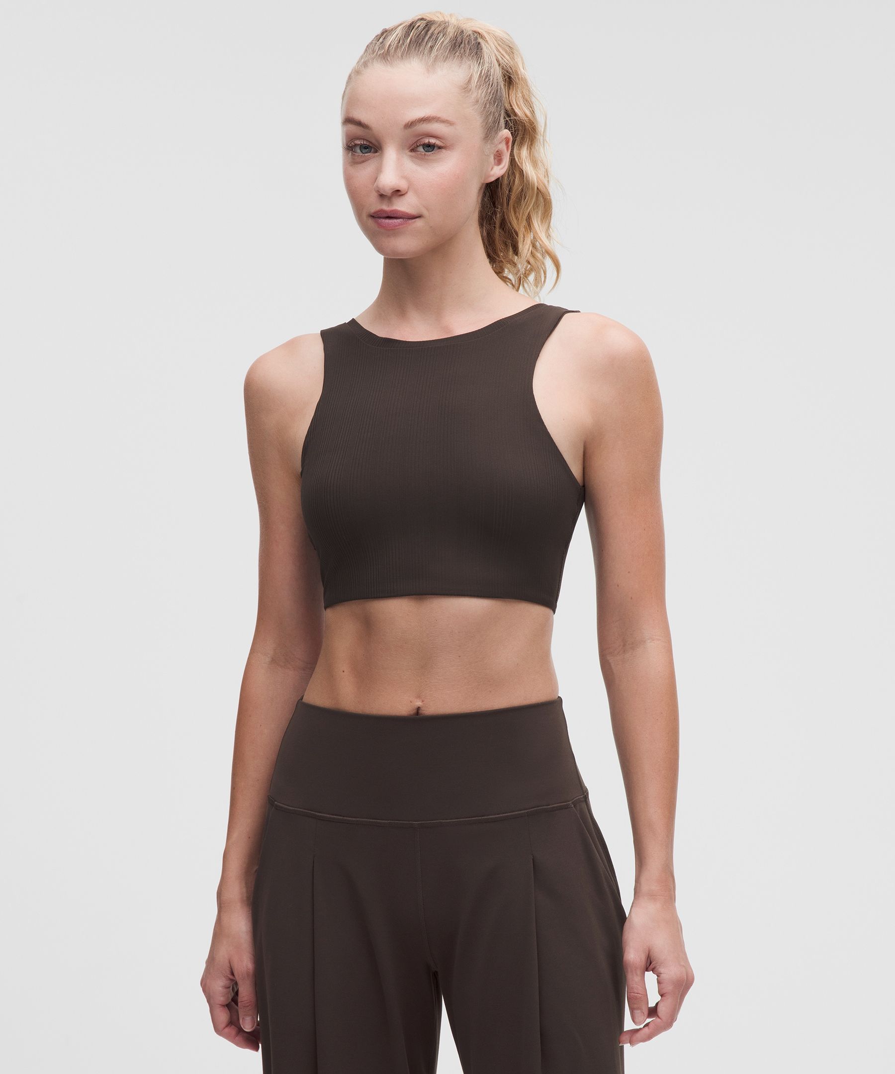 Bend This Ribbed Square-Neck Racerback Bra *Light Support, A-C Cups