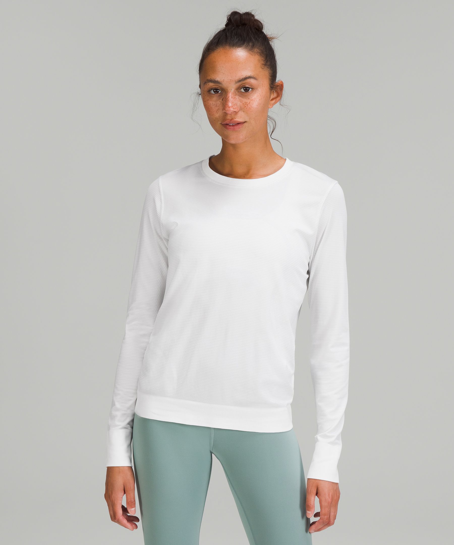 Lululemon Swiftly Relaxed Long Sleeve - Slate / White - lulu fanatics