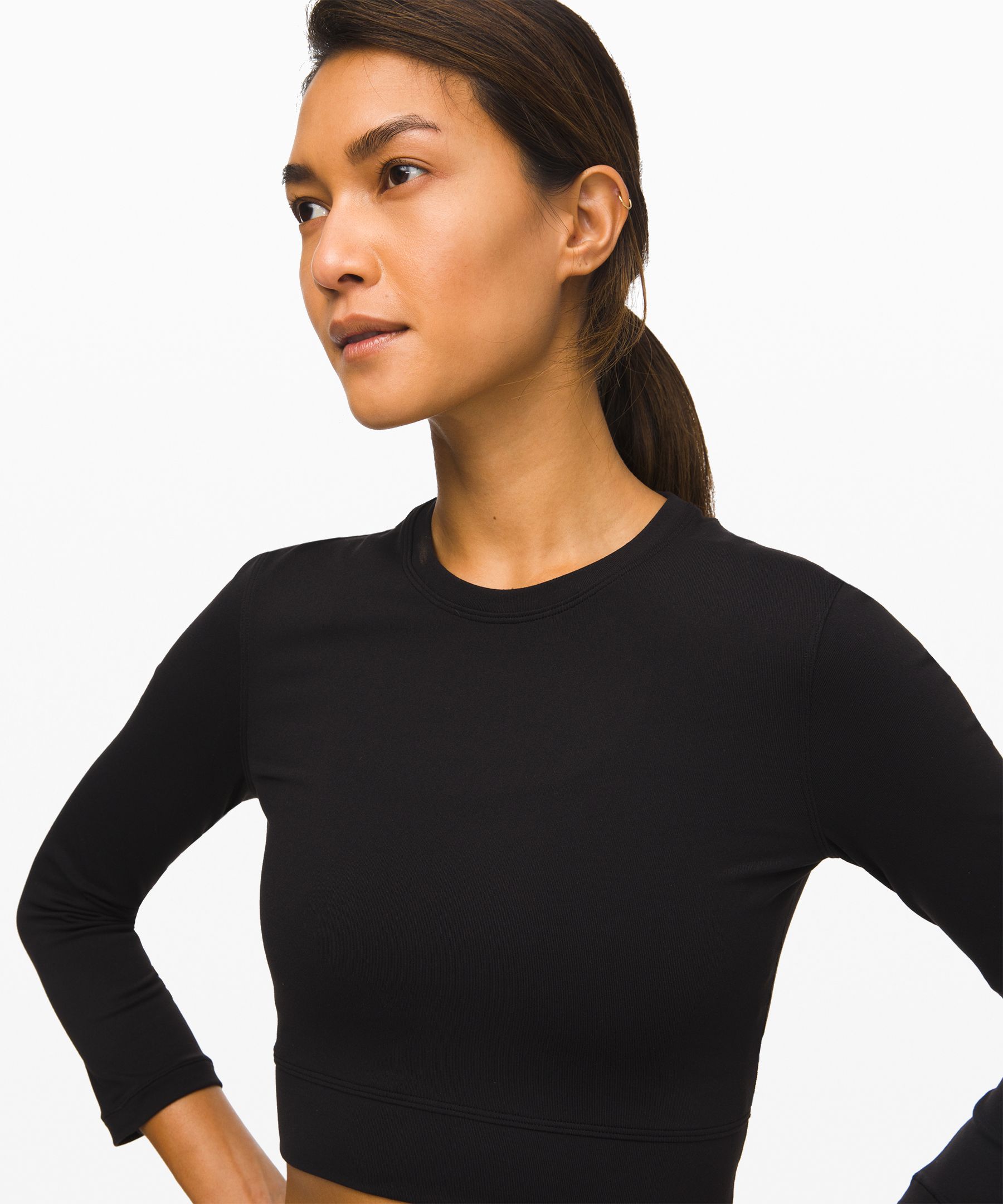 Lululemon Short Stop Long Sleeve - Black - lulu fanatics