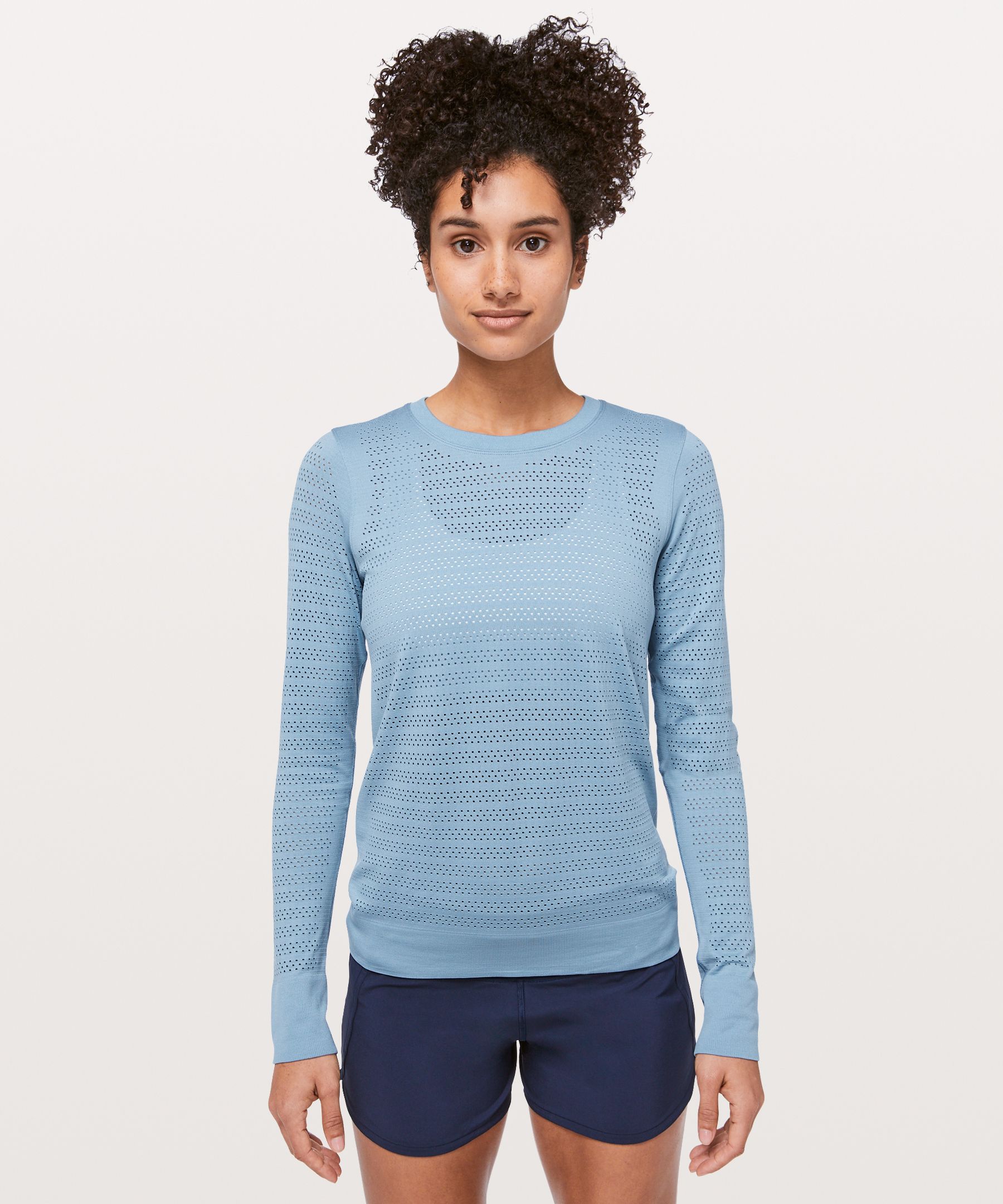 Lululemon Breeze By Long Sleeve *squad In Cascade Blue/cascade 