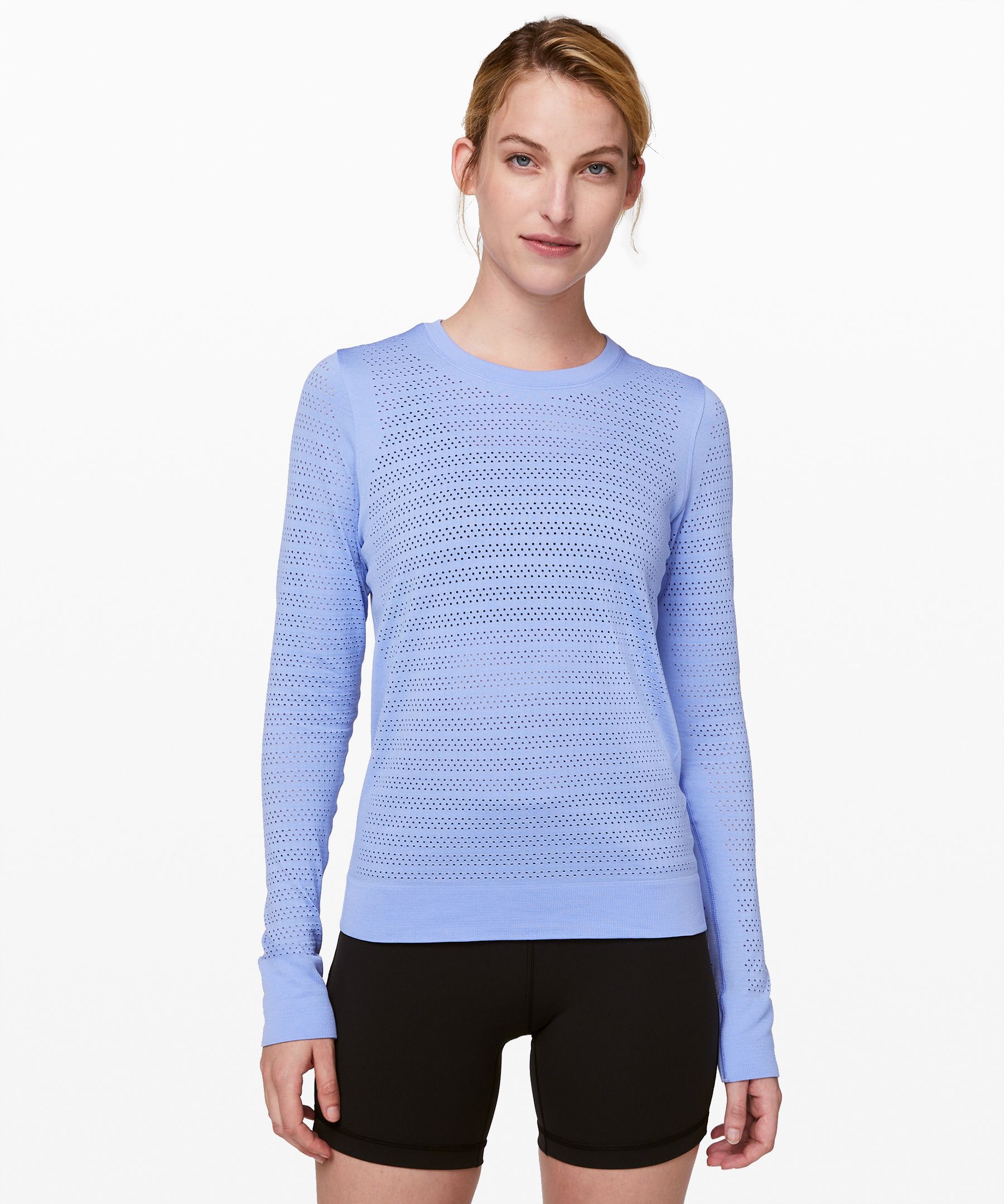 Lululemon Breeze By Long Sleeve *squad In Hydrangea Blue/hydrangea Blue