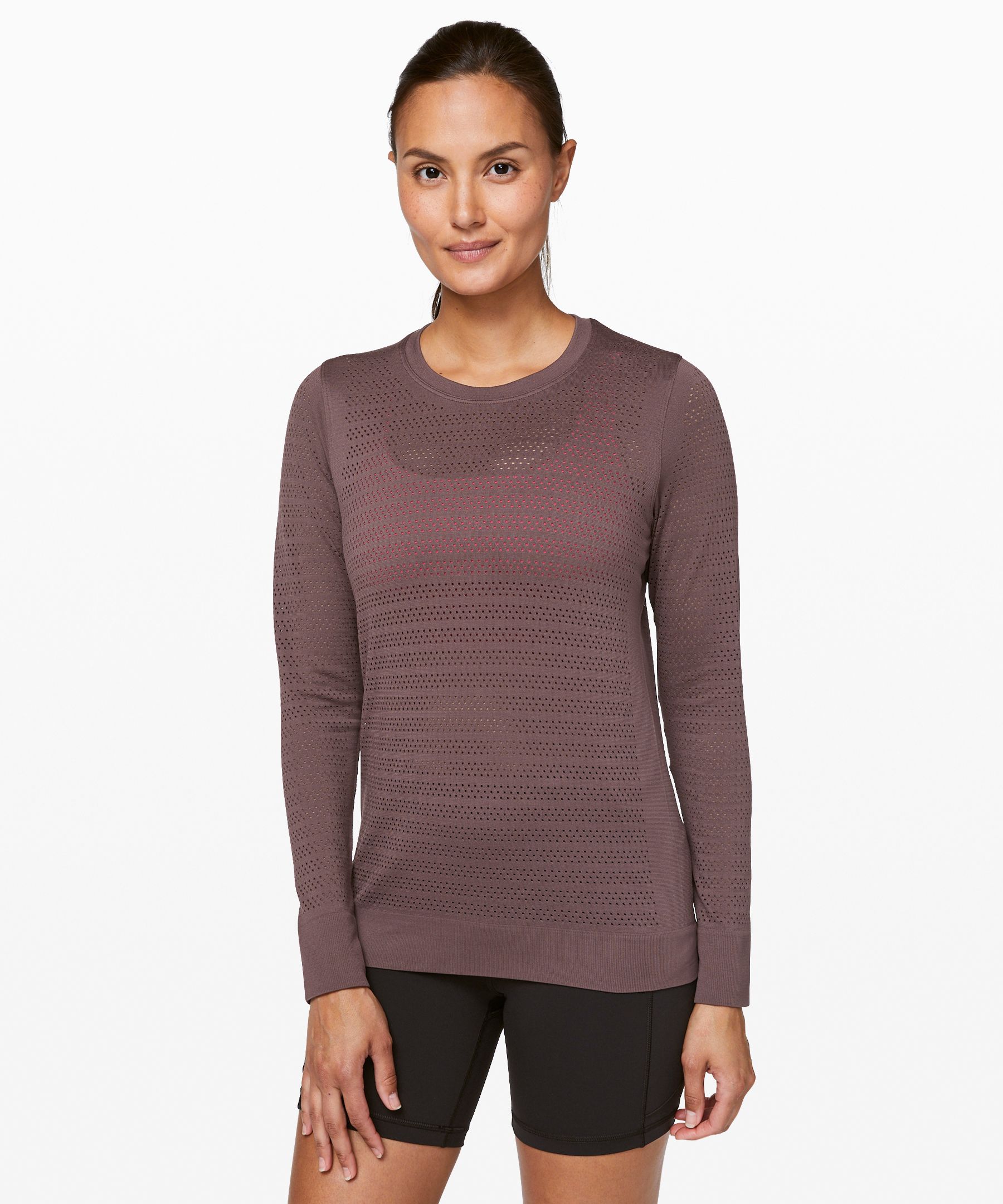 Lululemon Breeze By Long Sleeve *squad In Cherry Cola/cherry Cola