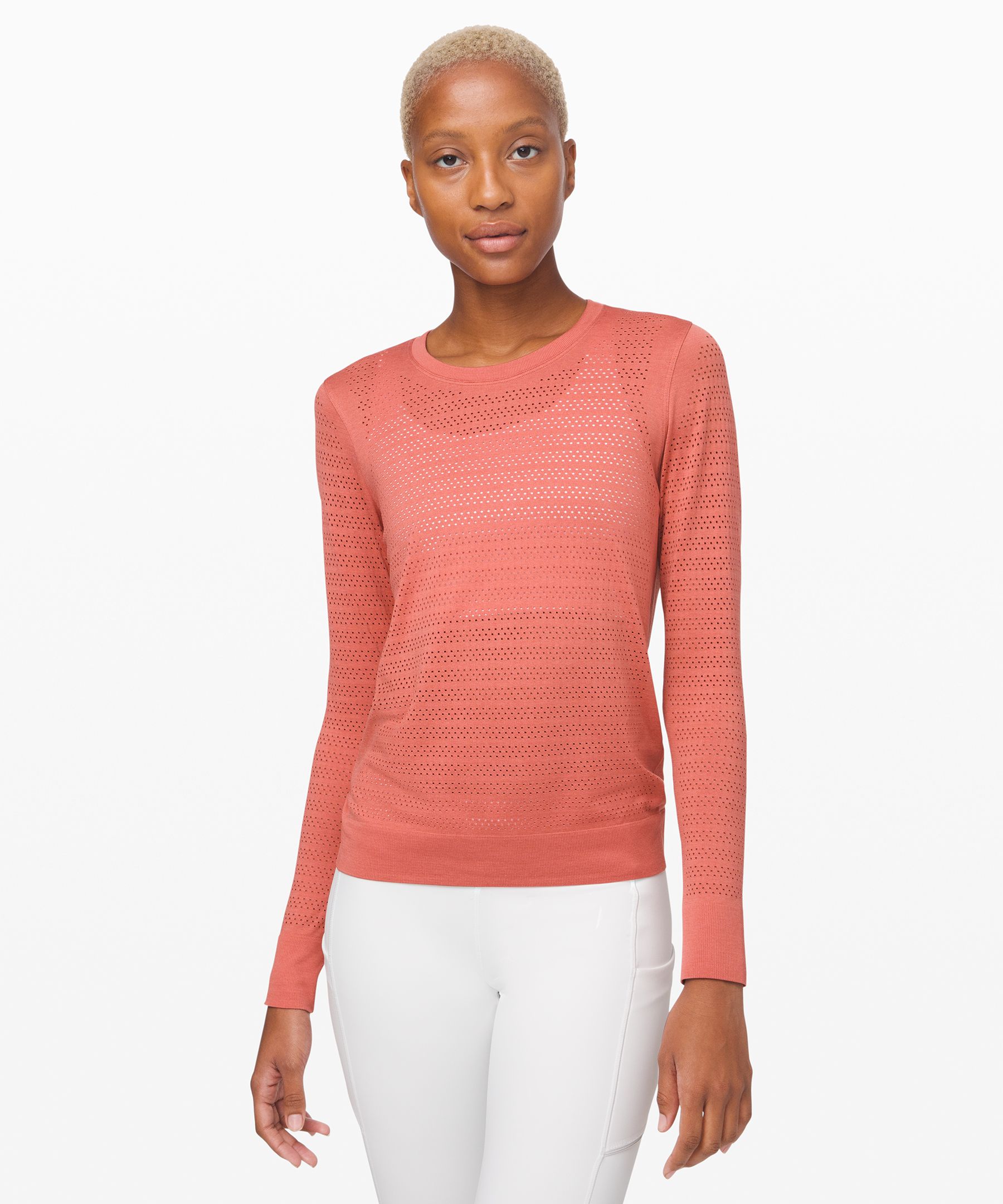 Lululemon Breeze By Long Sleeve *squad In Copper Clay/copper Clay