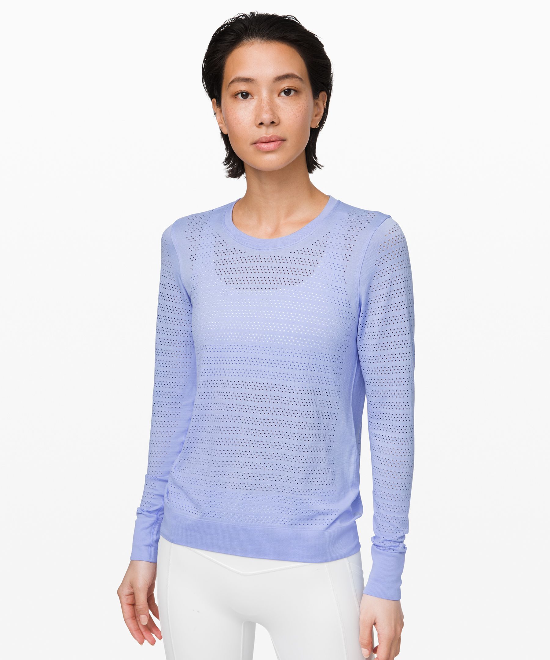 Lululemon Breeze By Long Sleeve *squad In Lavender Dusk/lavender Dusk