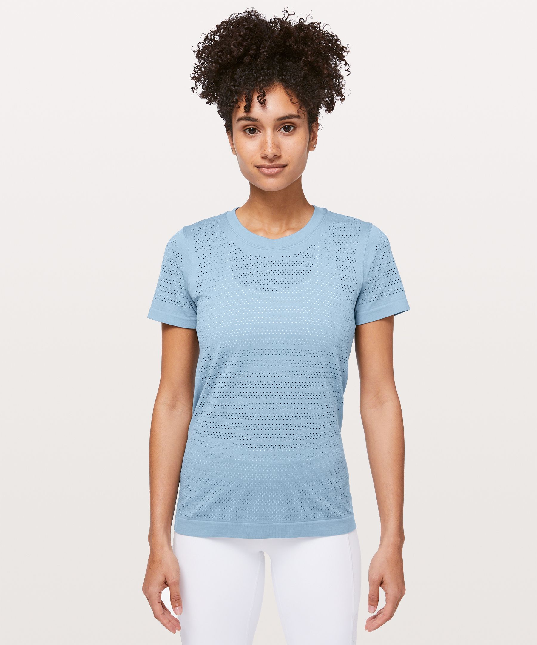 Lululemon Breeze By Short Sleeve *squad In Cascade Blue/cascade Blue