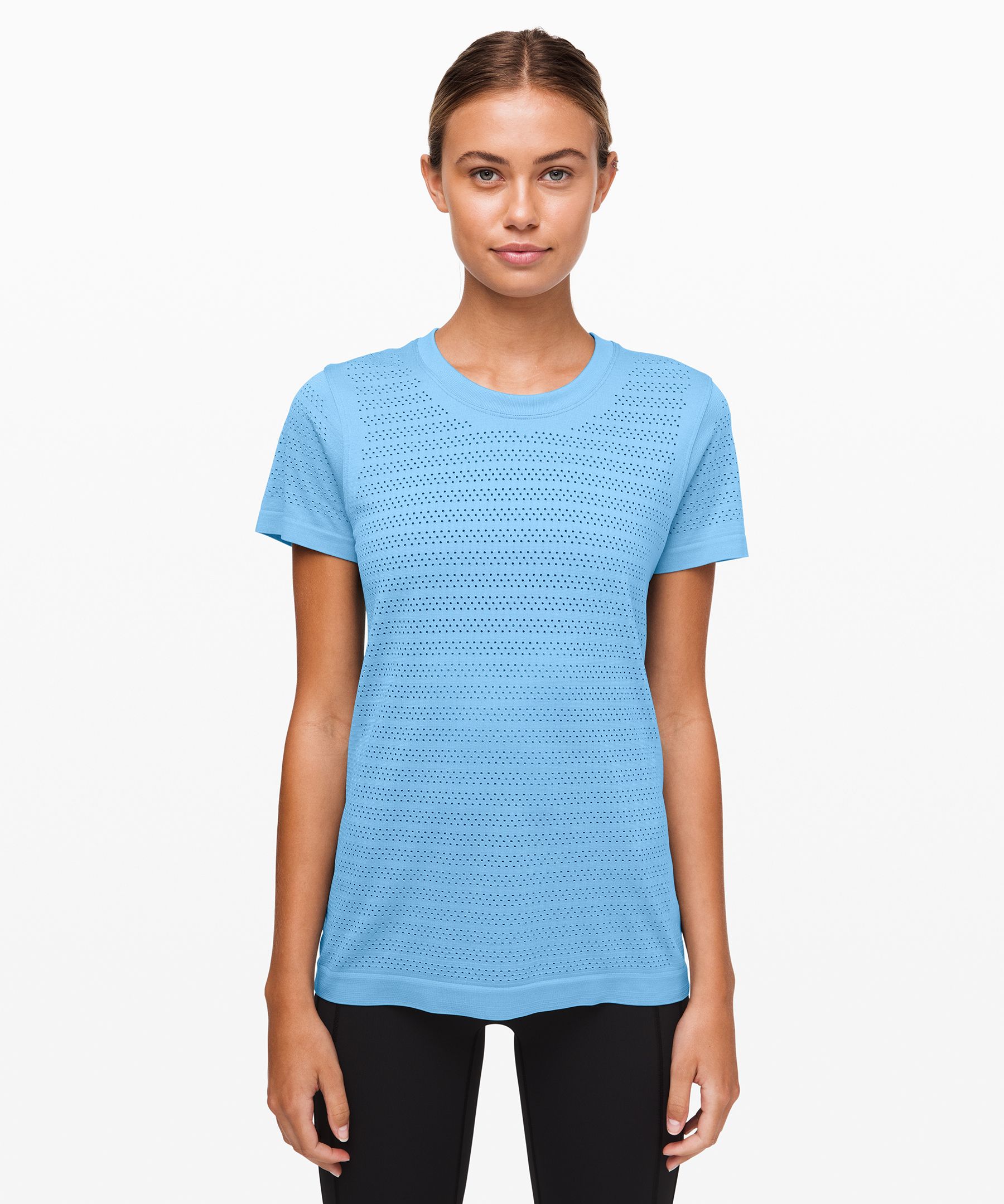 Lululemon Breeze By Short Sleeve *squad In Aqua Smoke/aqua Smoke