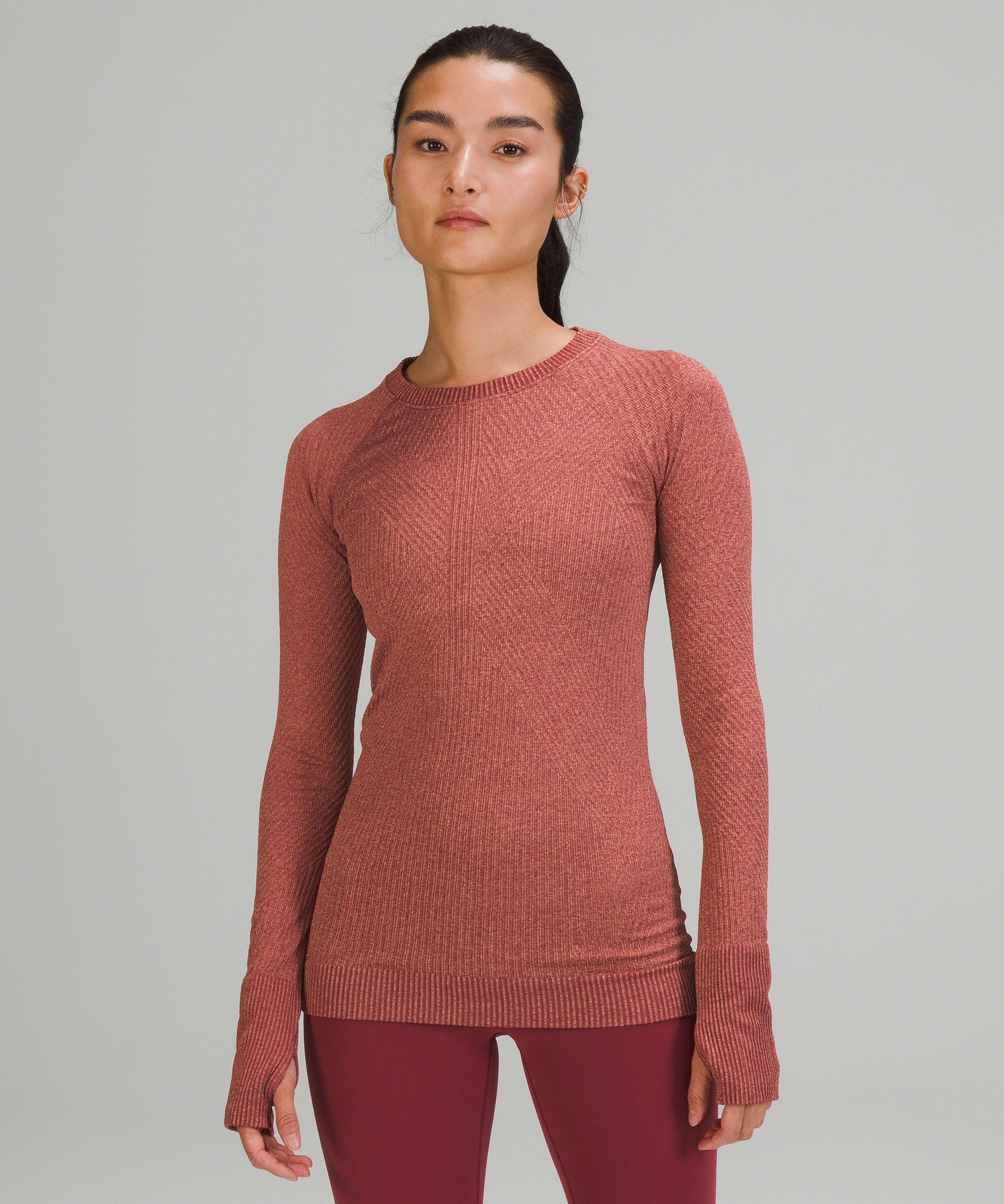 Lululemon Rest Less Pullover In Mulled Wine/pink Savannah
