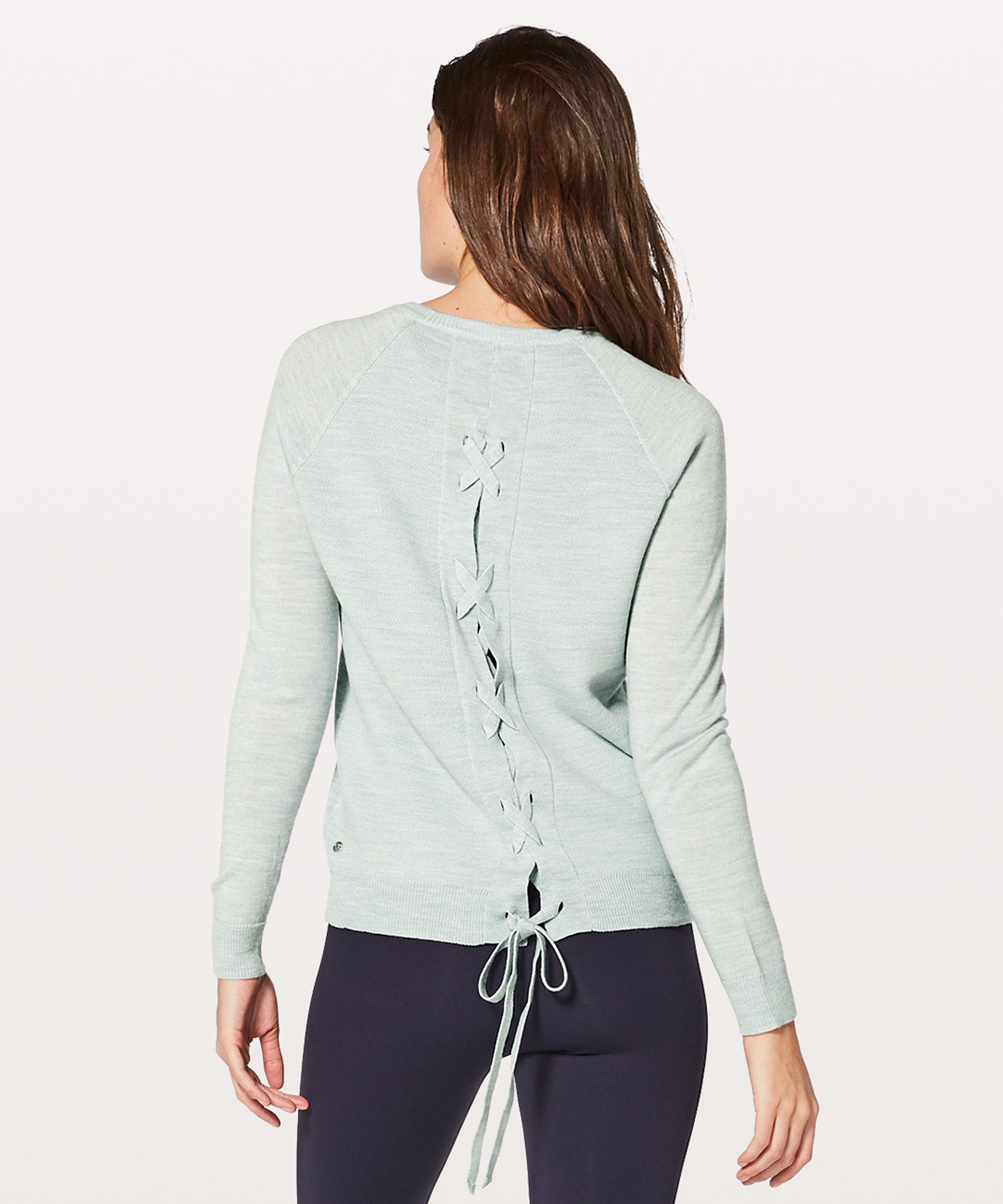 Lace up back clearance sweater