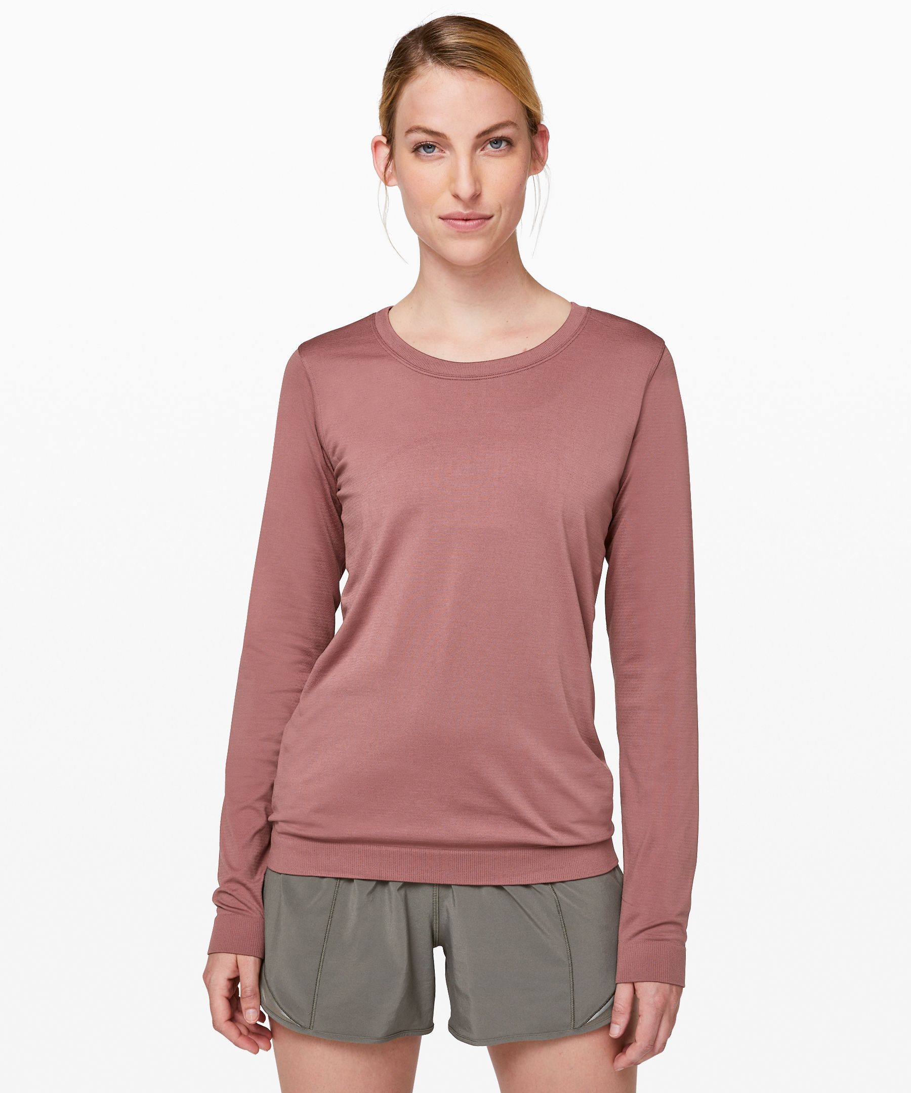 Lululemon Swiftly Relaxed Long Sleeve In Red Dust/red Dust