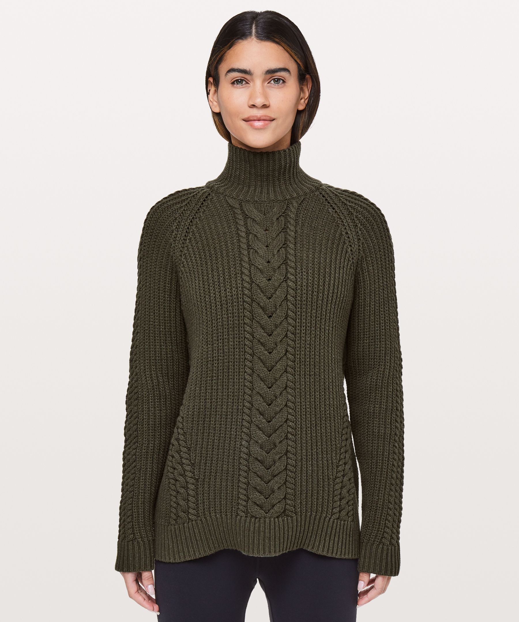 dark olive Bring The Cozy Turtleneck