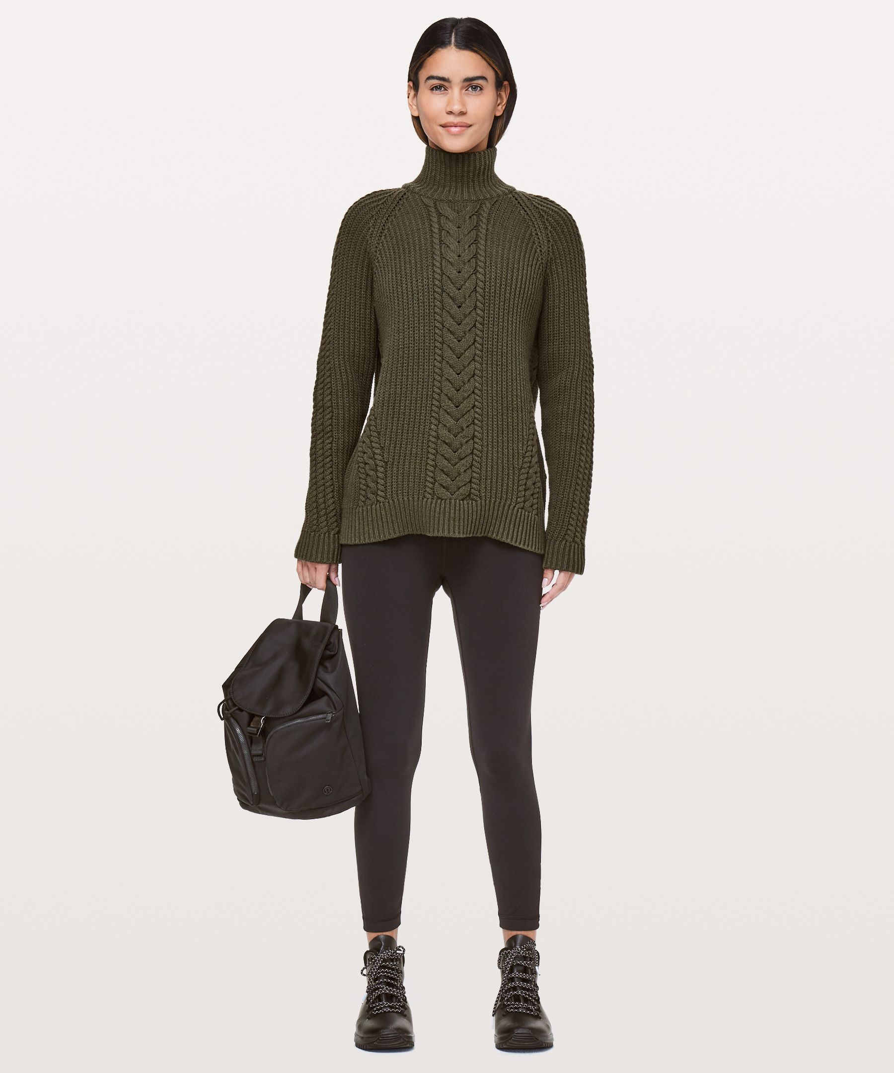 dark olive Bring The Cozy Turtleneck