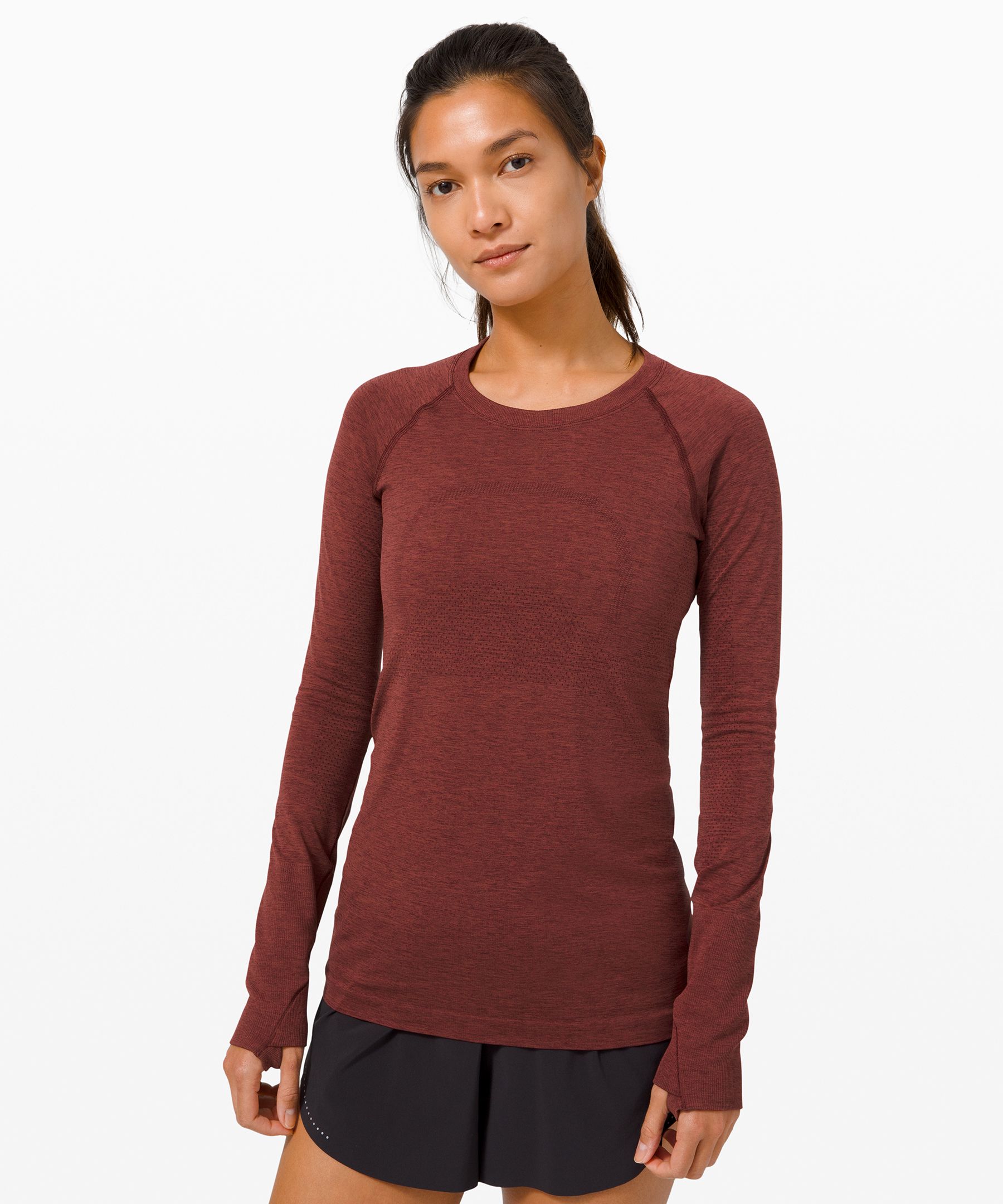 Lululemon Swiftly Tech Long Sleeve 2.0 In Burgundy