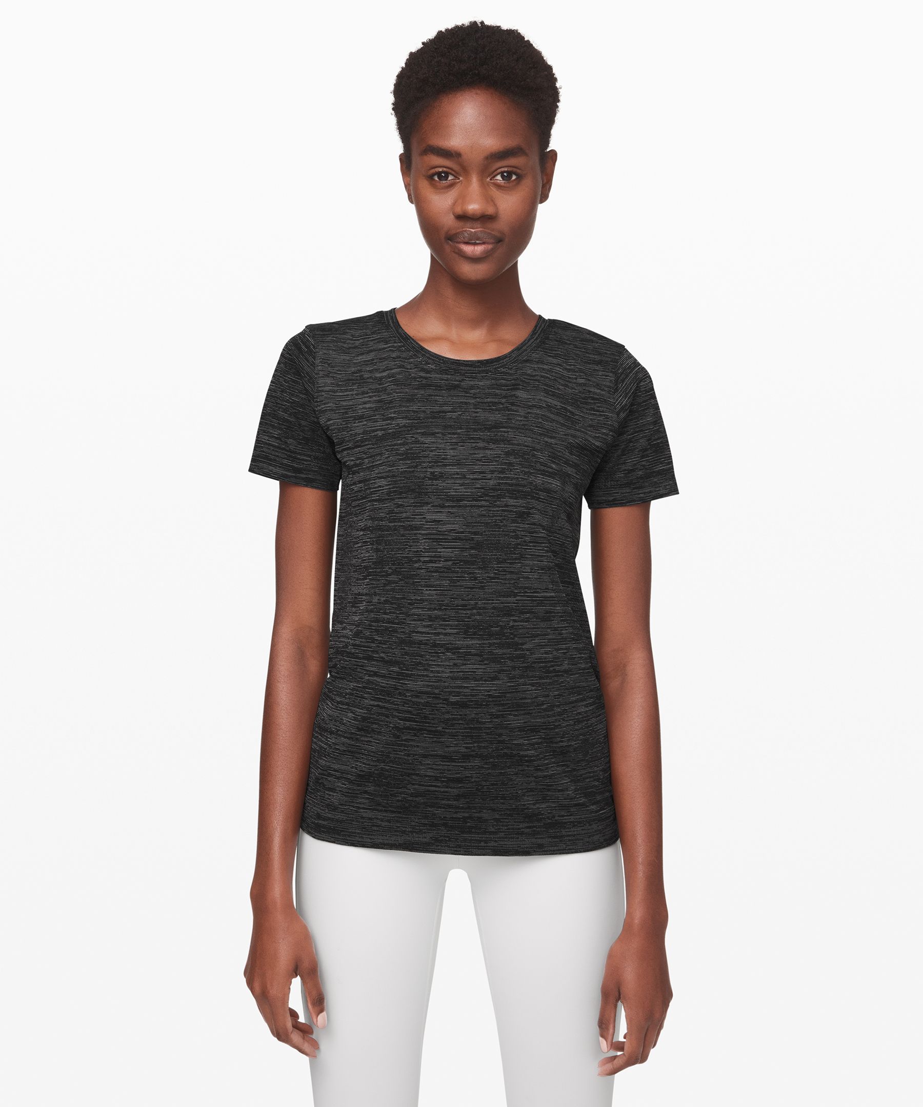 Lululemon Swiftly Relaxed Short Sleeve 2.0 In Black/white/black