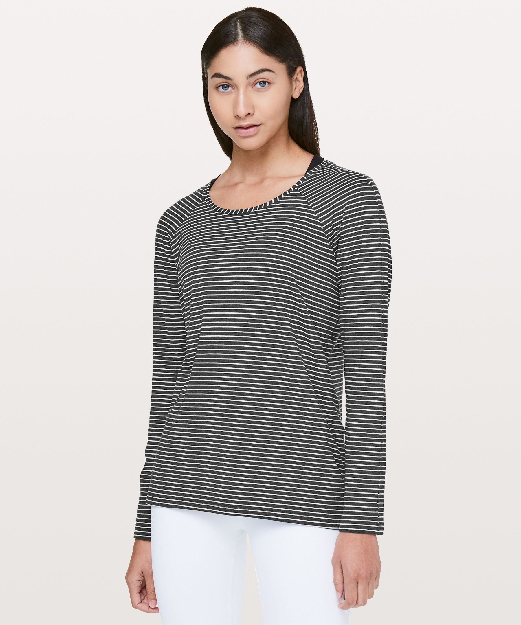 Lululemon Emerald Long Sleeve In Black/white