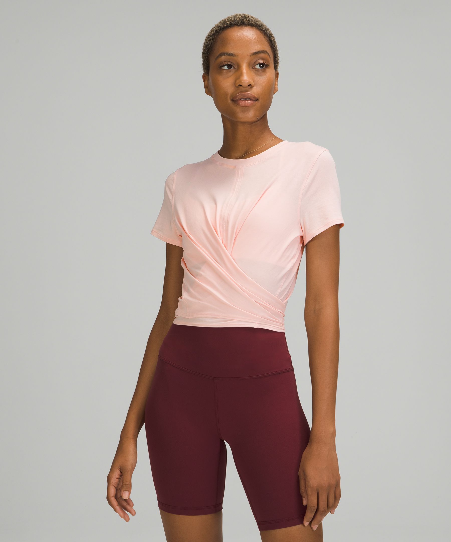 Lululemon Time To Restore Short Sleeve In Pink Mist