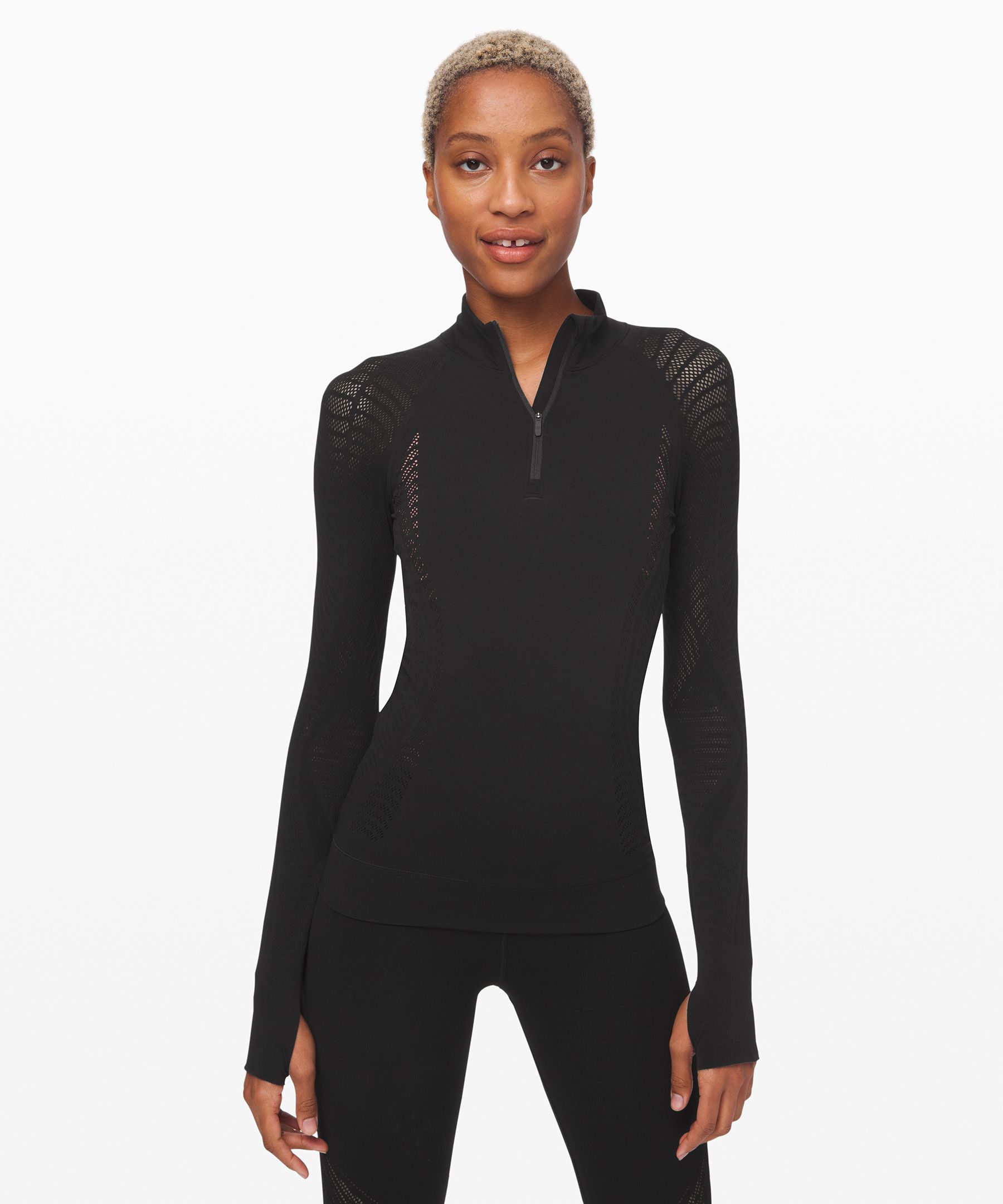 Lululemon Reveal 1/2 Zip *aurora In Black