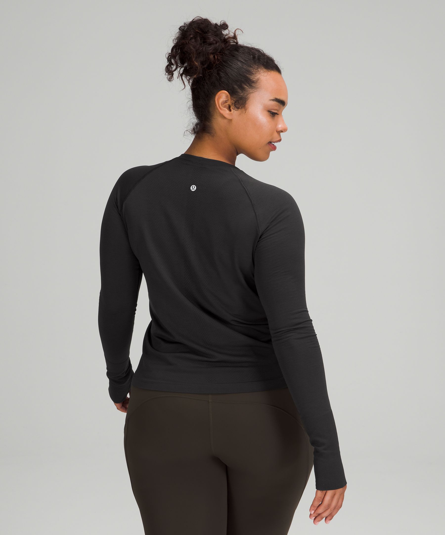 Lululemon Logo Elastic Everlux Training Long-Sleeve Shirt - Black