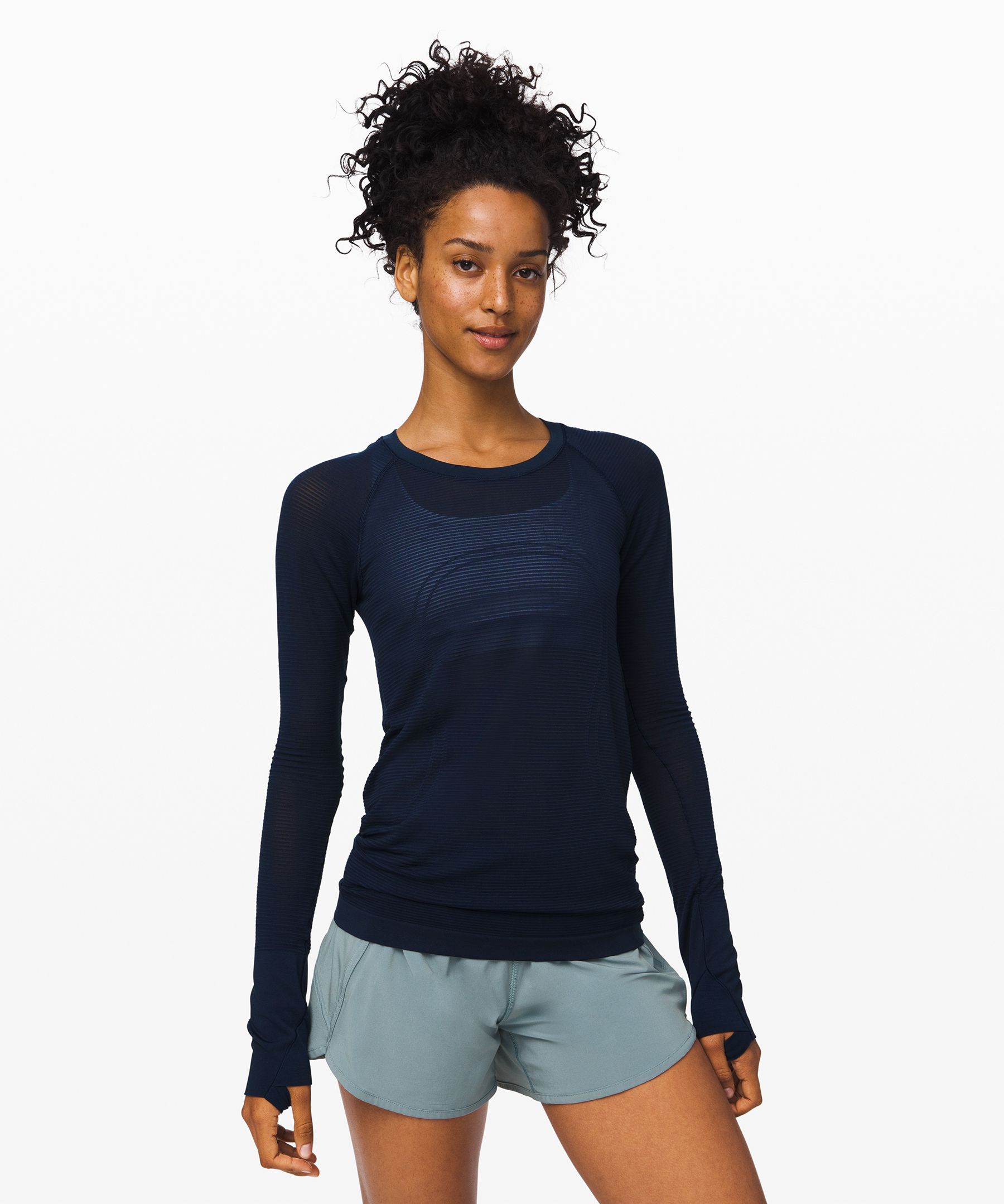 Lululemon Swiftly Relaxed Long Sleeve Shirt In Black/white/black