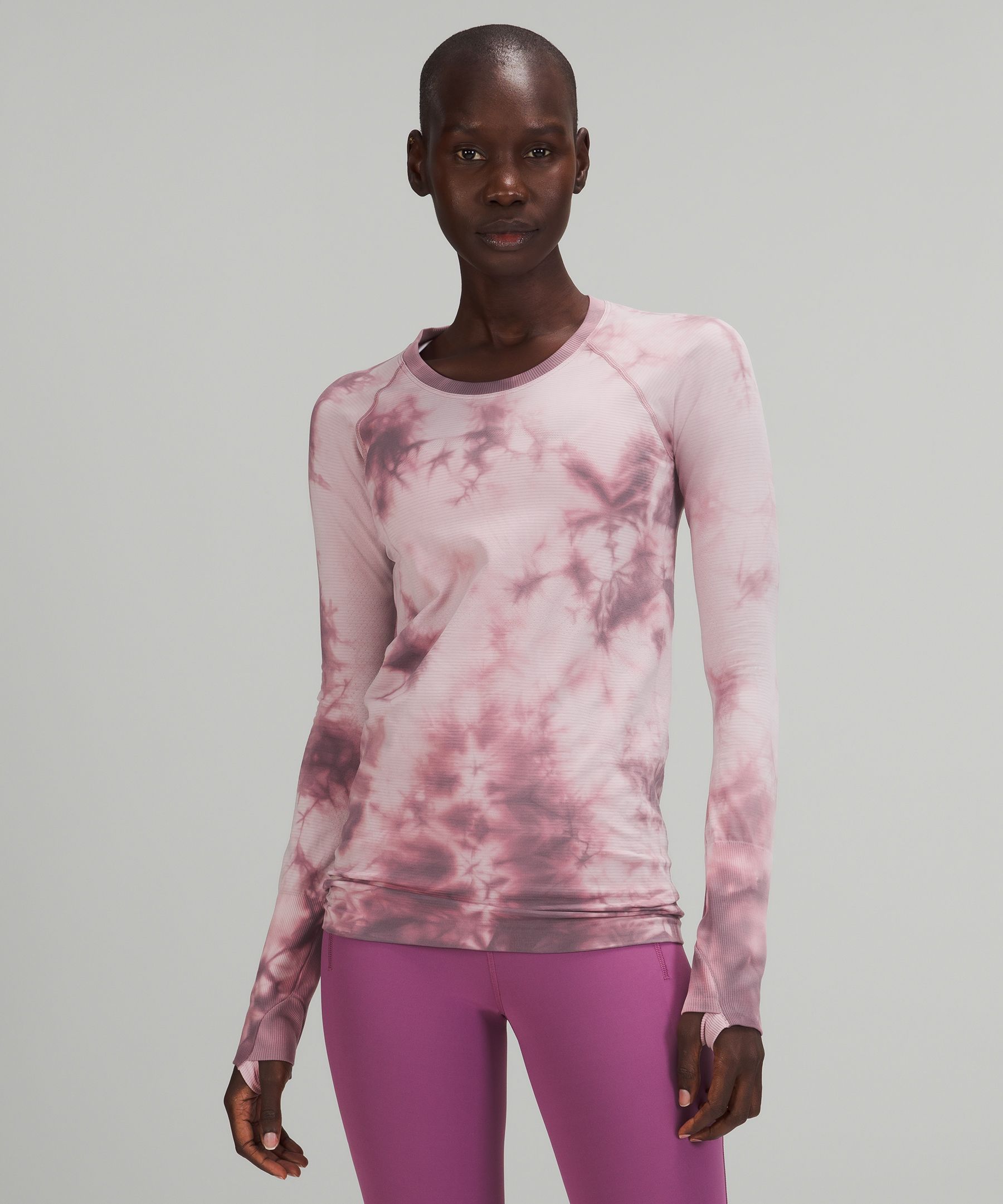 Lululemon Swiftly Relaxed Long-Sleeve Shirt - Contour Form Dramatic Magenta  - lulu fanatics