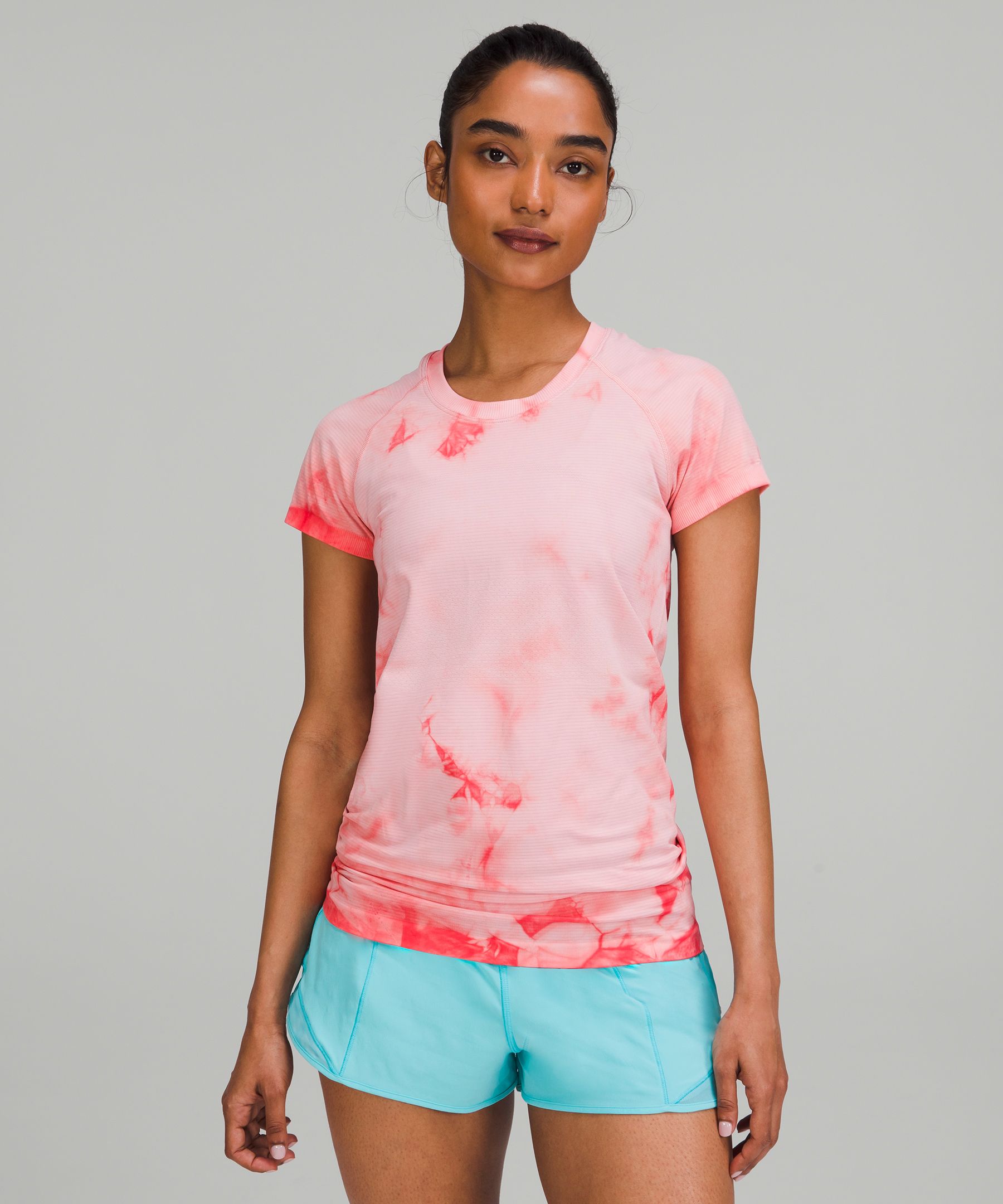 Lululemon Swiftly Tech Short Sleeve Shirt 2.0 In Marble Dye Raspberry