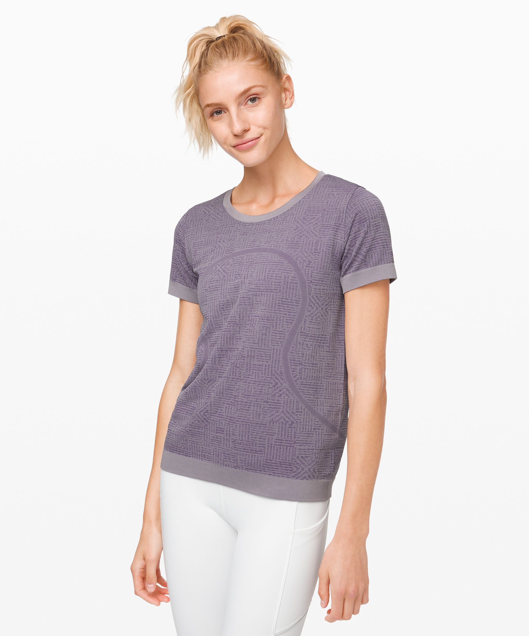 Lululemon Swiftly Relaxed Short Sleeve In Purple Quartz/violet Grey