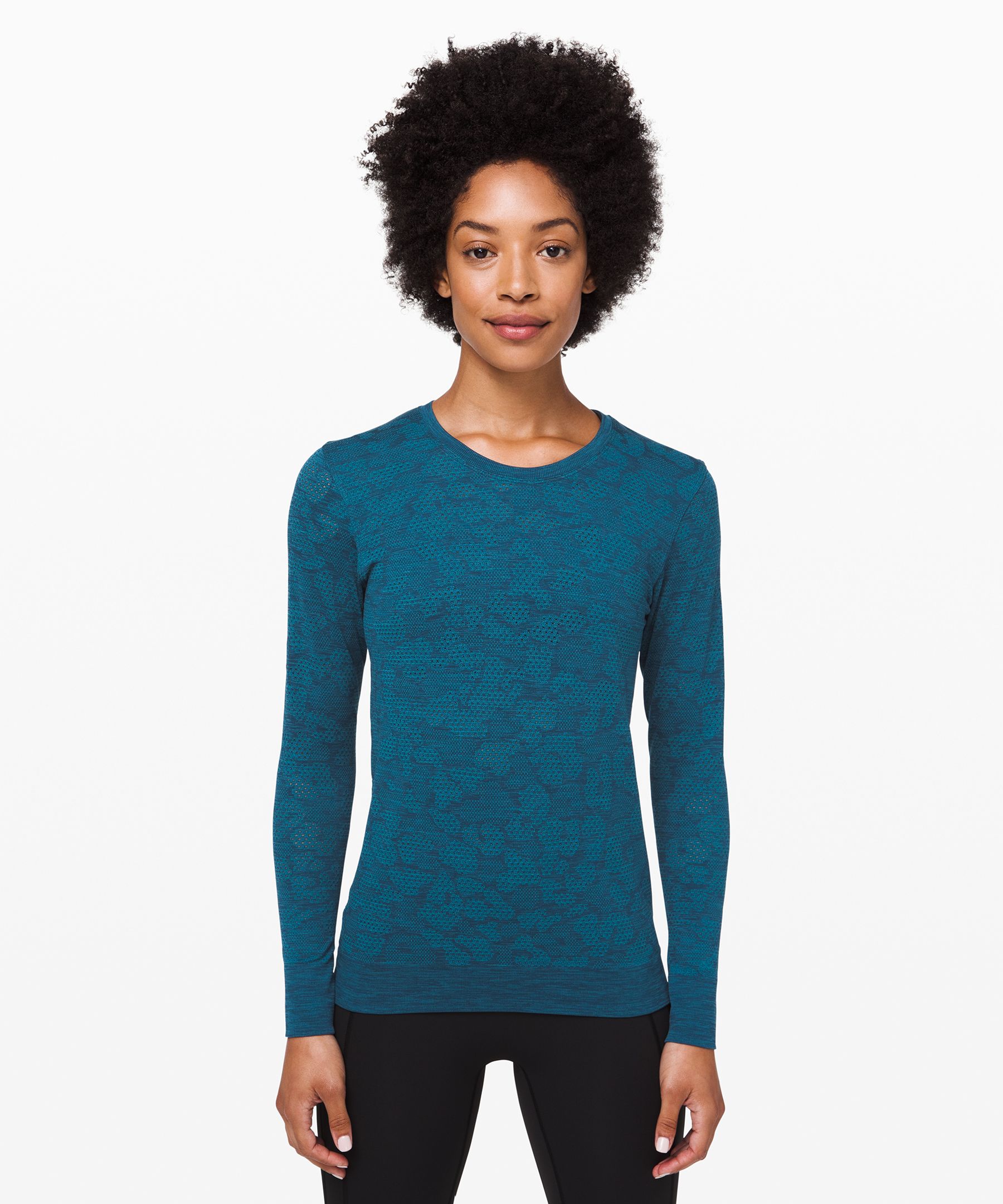 Lululemon Breeze By Long Sleeve In Pacific Teal/night Diver