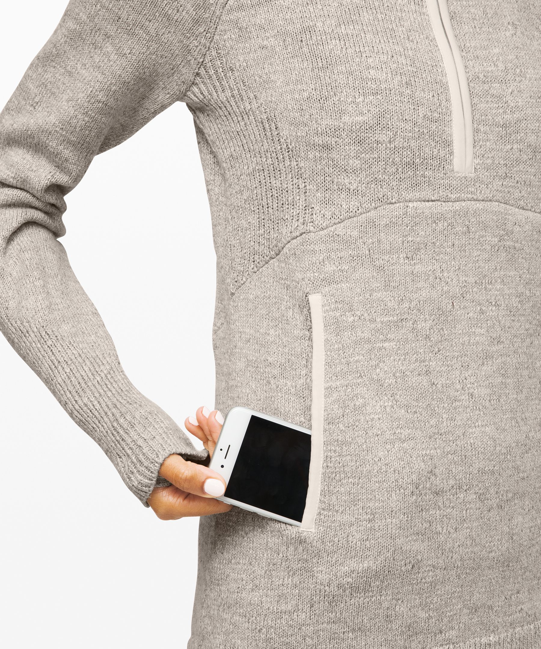 Heathered Core Ultra Light Grey Summit Stride Sweater