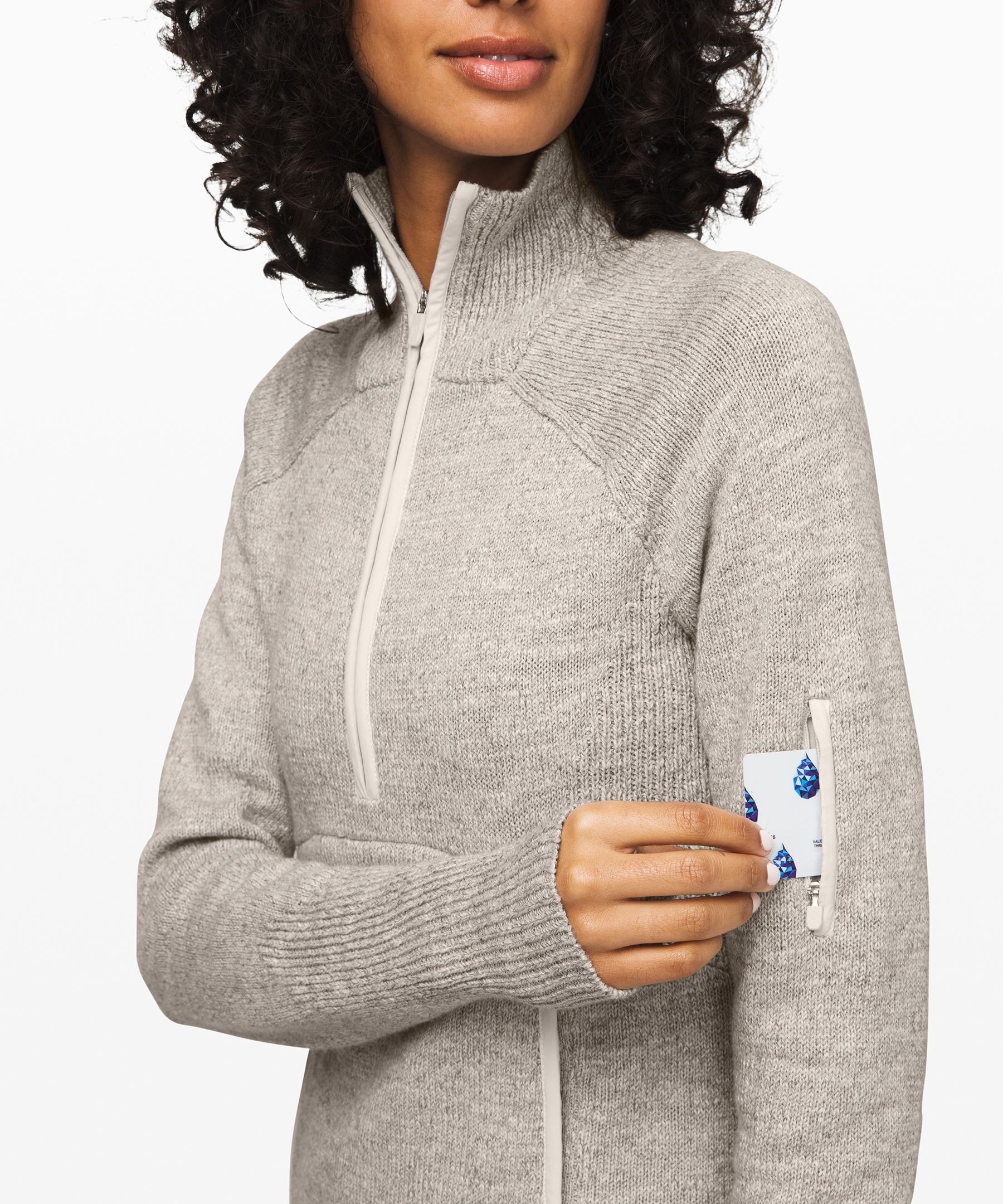 Heathered Core Ultra Light Grey Summit Stride Sweater