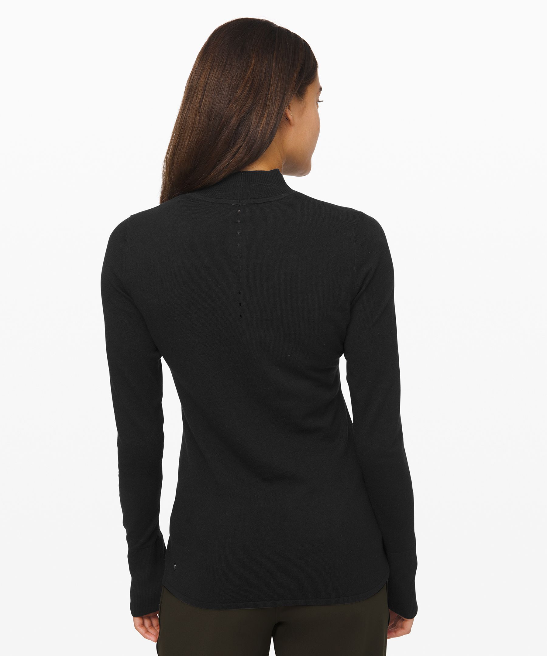 black Stand Steady Mock Neck Sweater Online Only