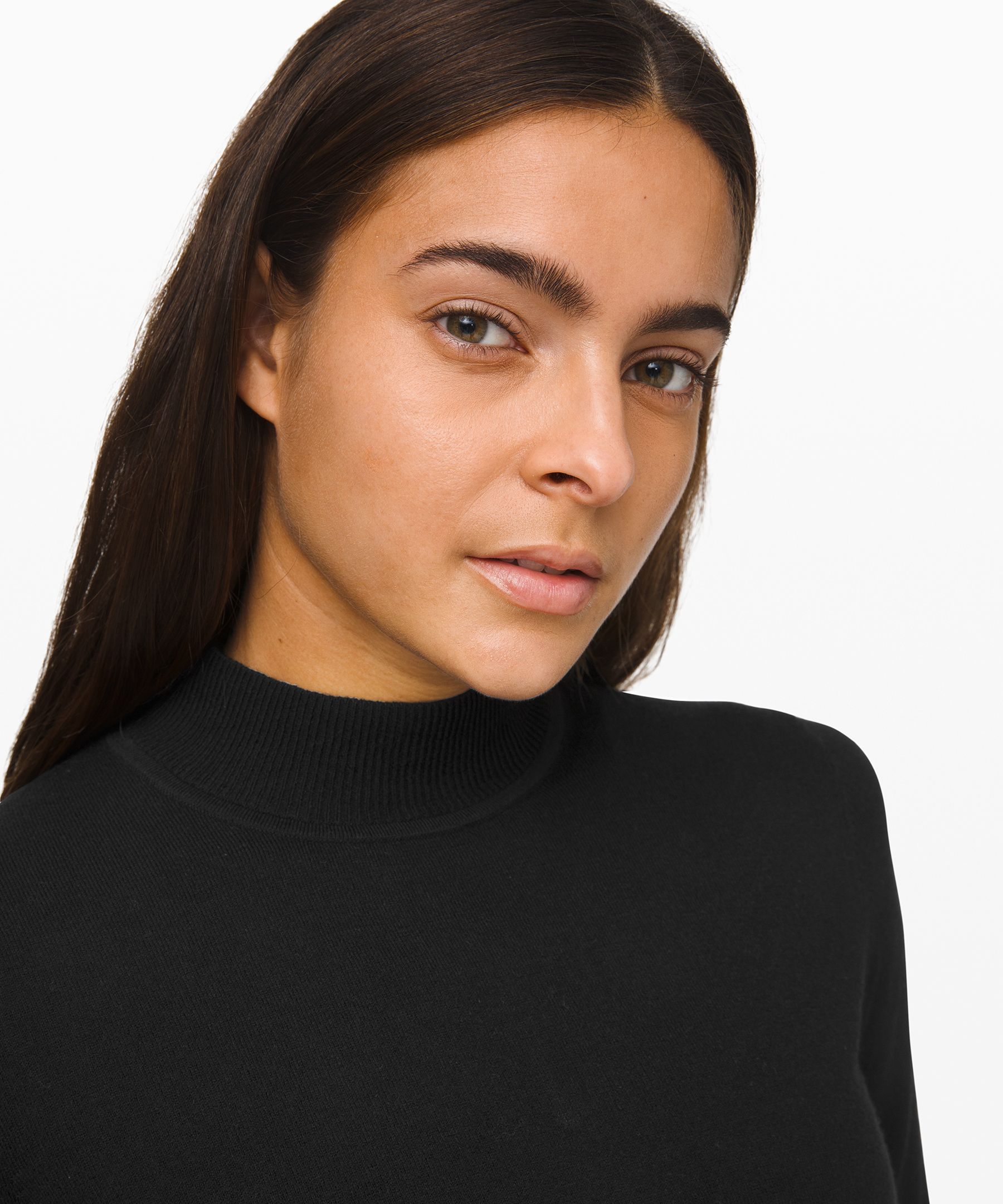 black Stand Steady Mock Neck Sweater Online Only