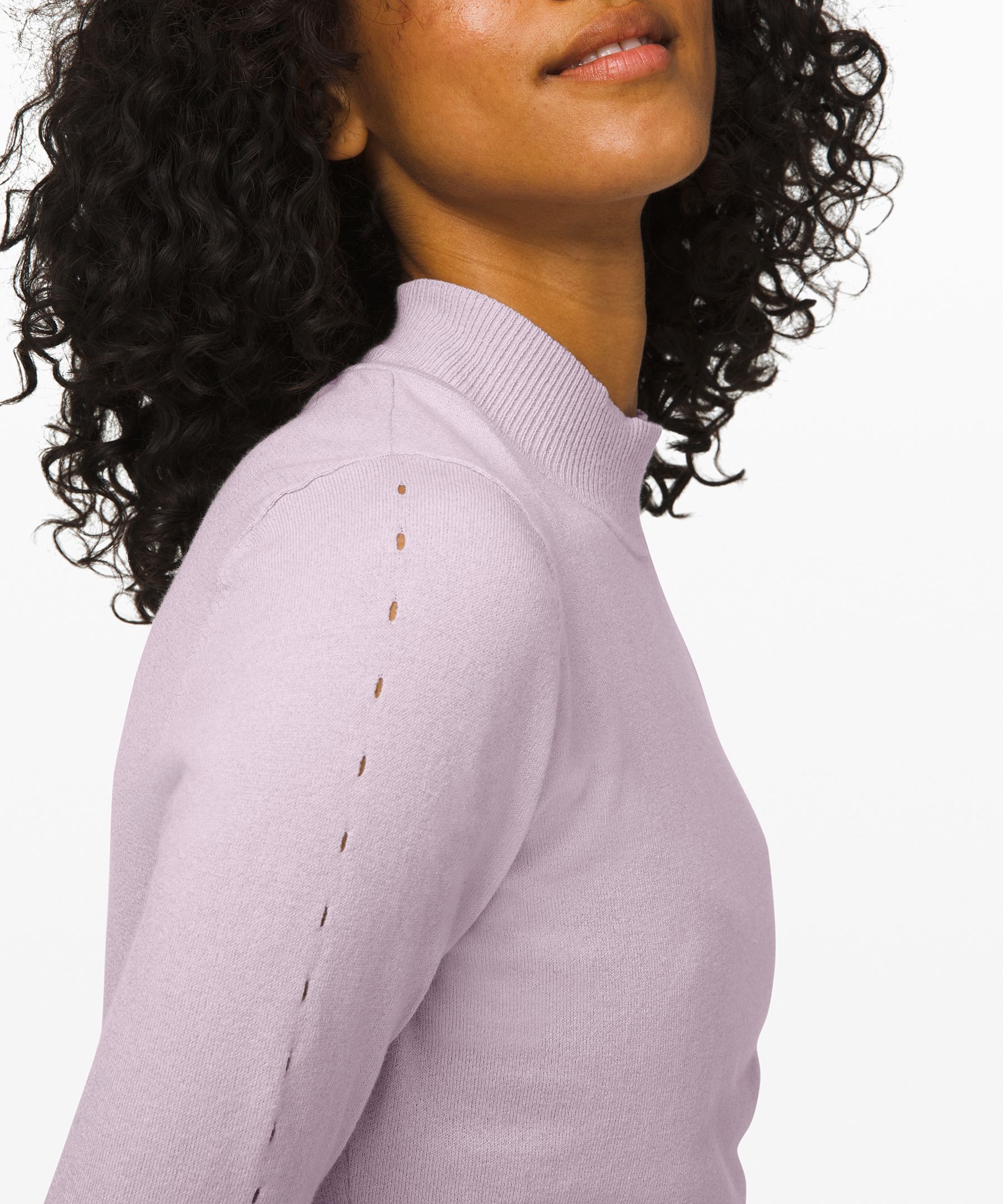 Silver Lilac Stand Steady Mock Neck Sweater Online Only