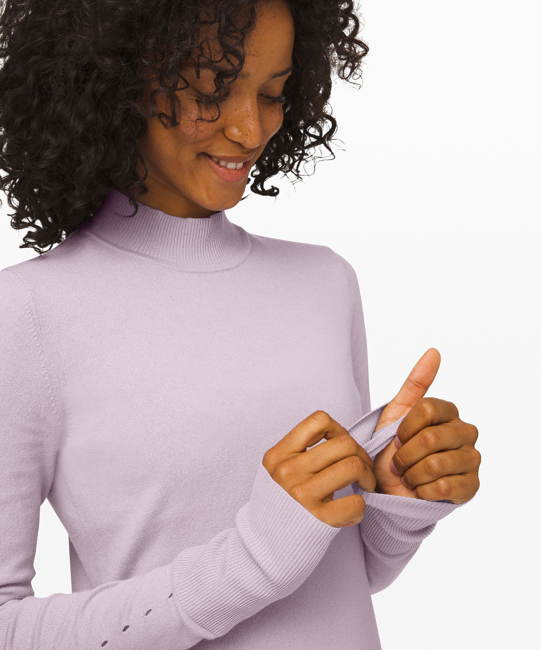 Silver Lilac Stand Steady Mock Neck Sweater Online Only